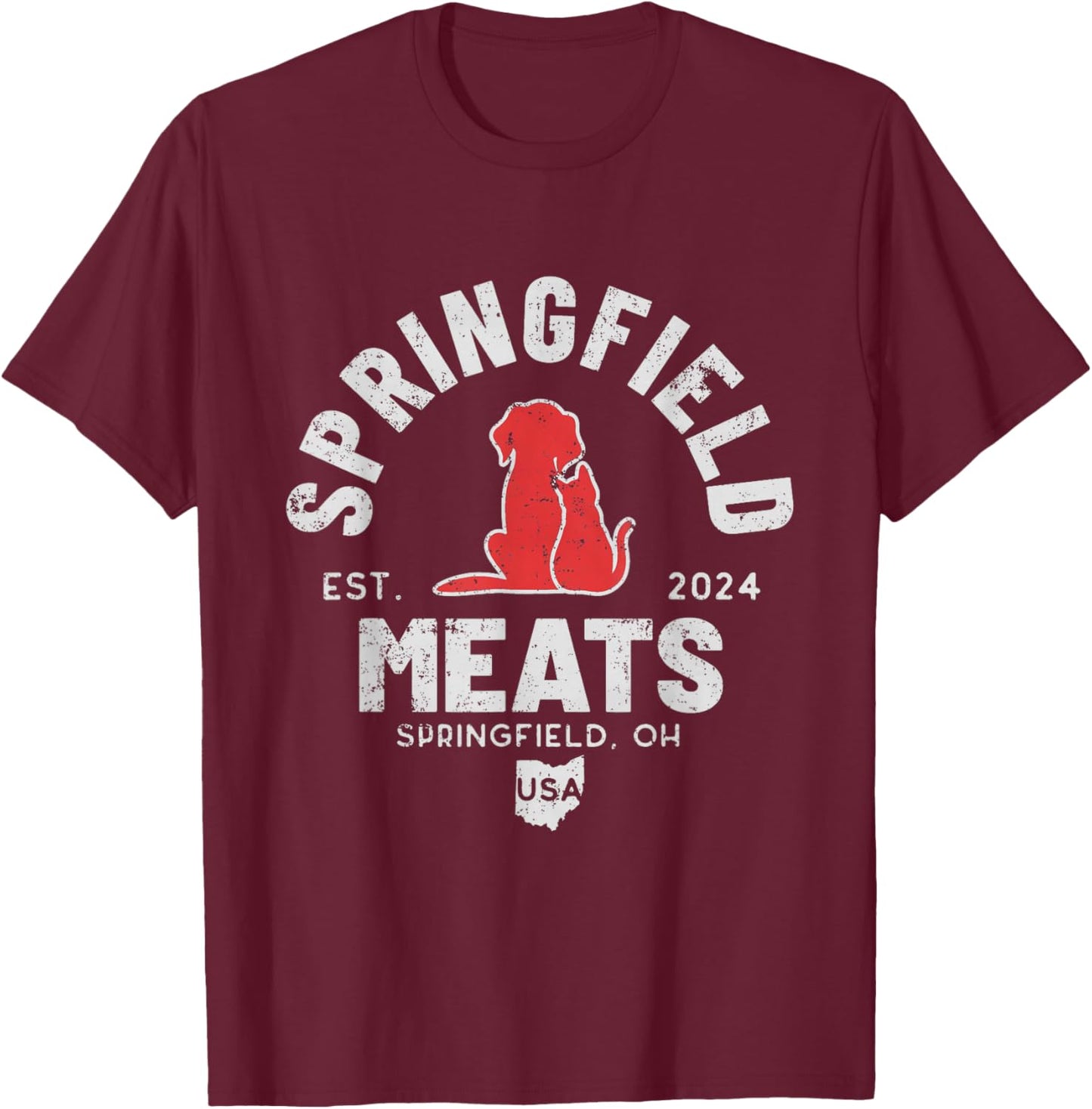 They're Eating The Dogs Springfield Ohio Election T-Shirt - T-Shirt | Maroon