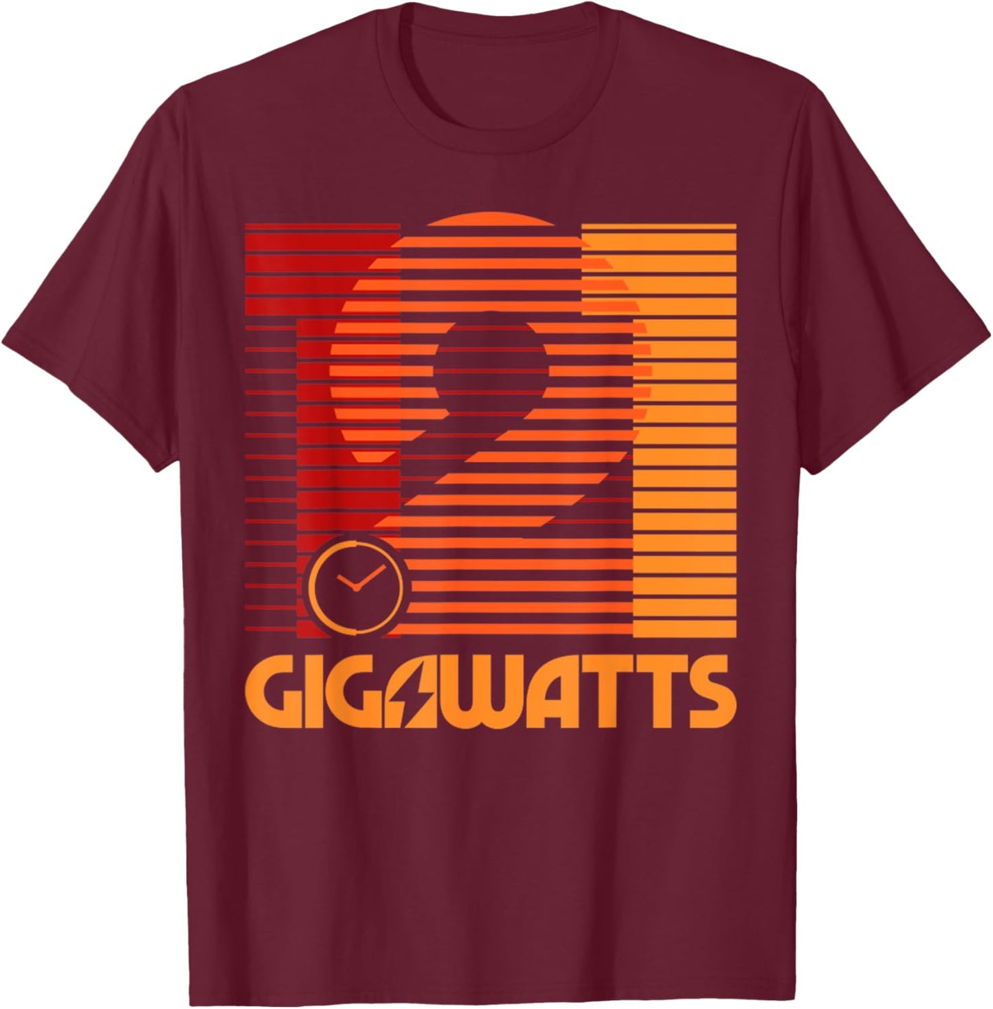 Vintage 1 21 Gigawatts Retro Minimal Style Classic T-Shirt - T-Shirt | Maroon