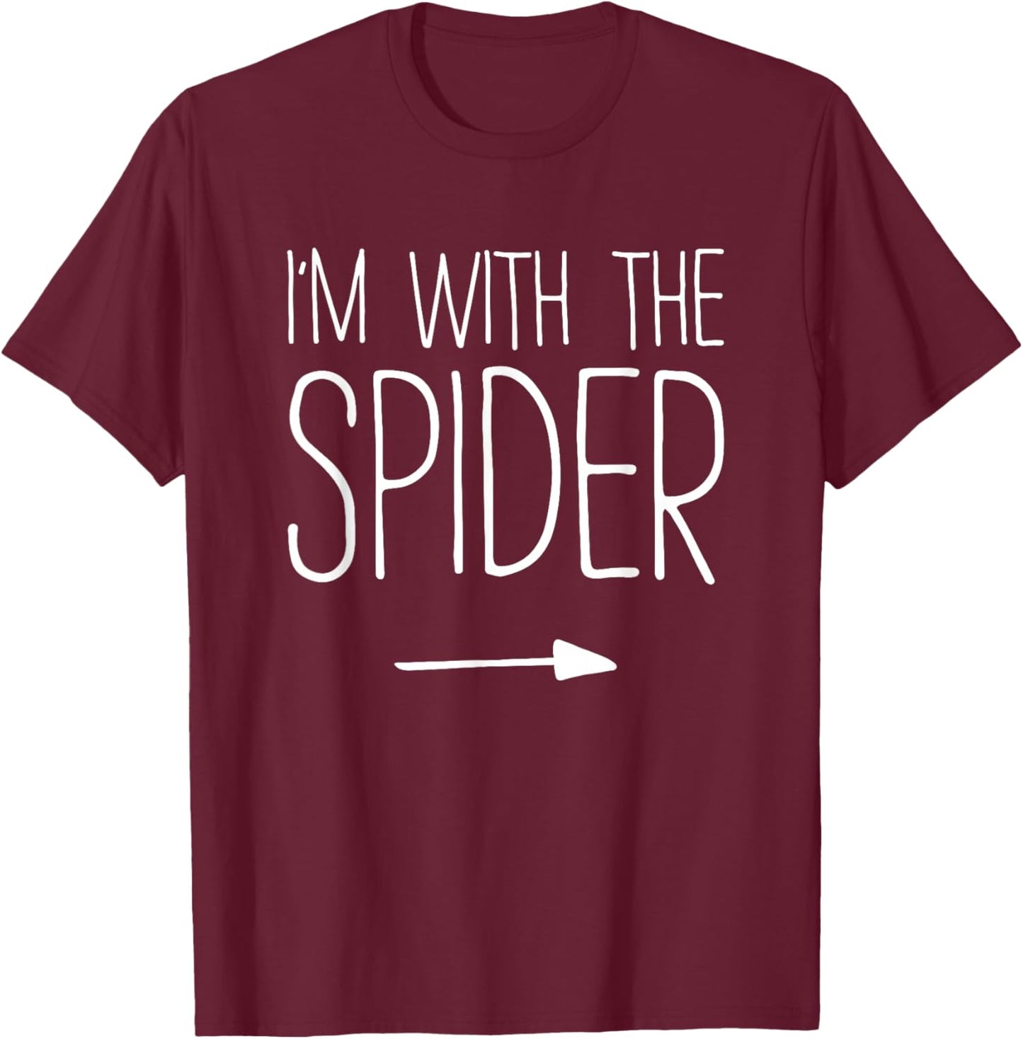 I'm With The Spider Shirt Adult Kids Men Women Costume T-Shirt - T-Shirt | Maroon