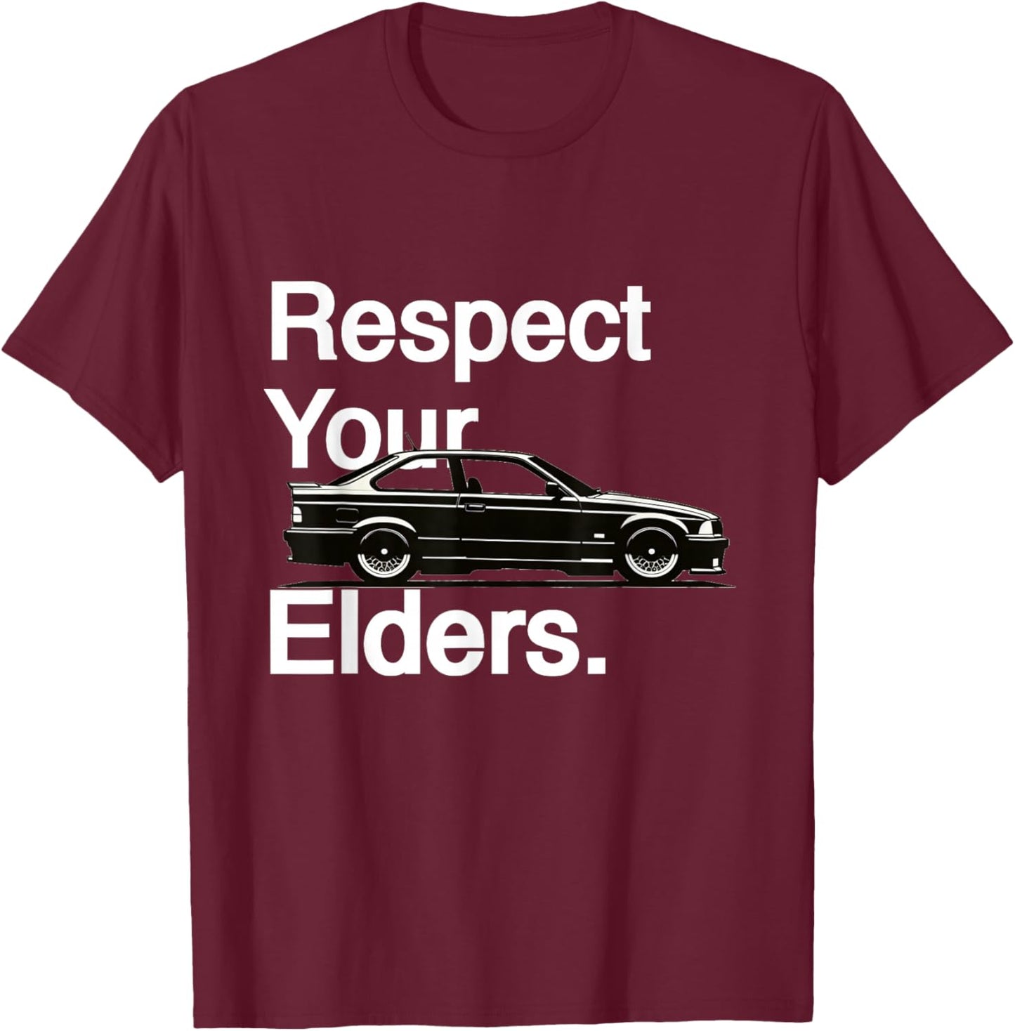 Respect Your Elders Vintage Euro E36 T-Shirt - T-Shirt | Maroon