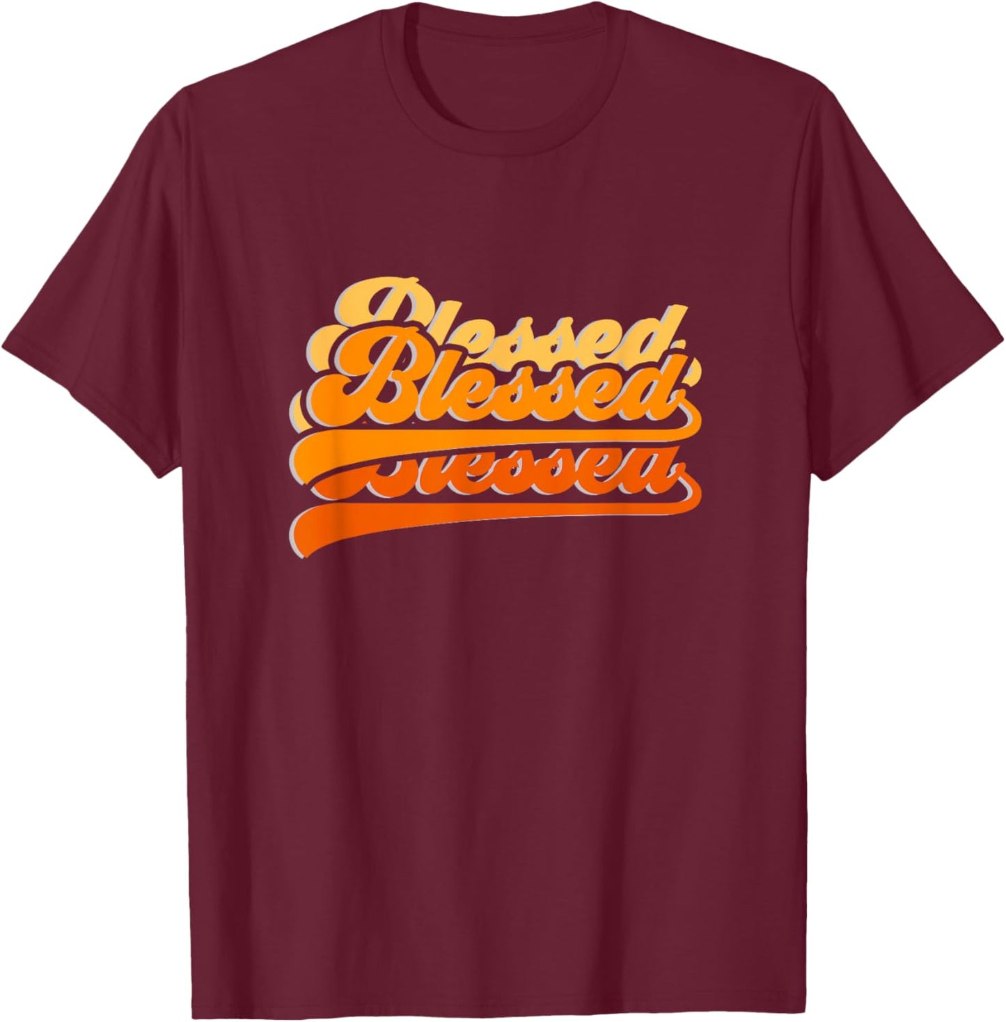 Orange Graphic So So Blessed Orange Graphic T-Shirt - T-Shirt | Maroon