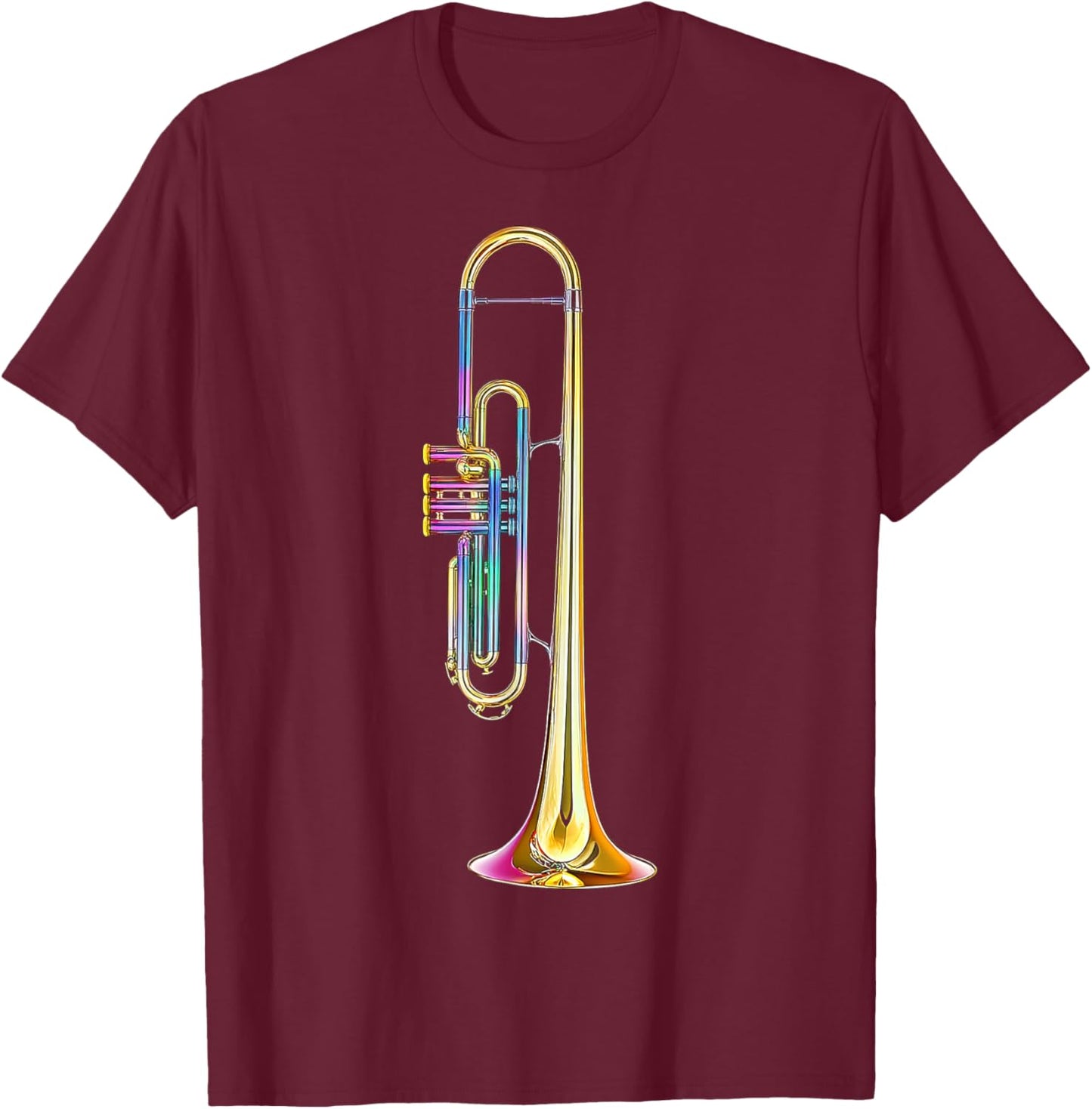 Trombone Music Instrument Motif Illustration Trombone T-Shirt - T-Shirt | Maroon