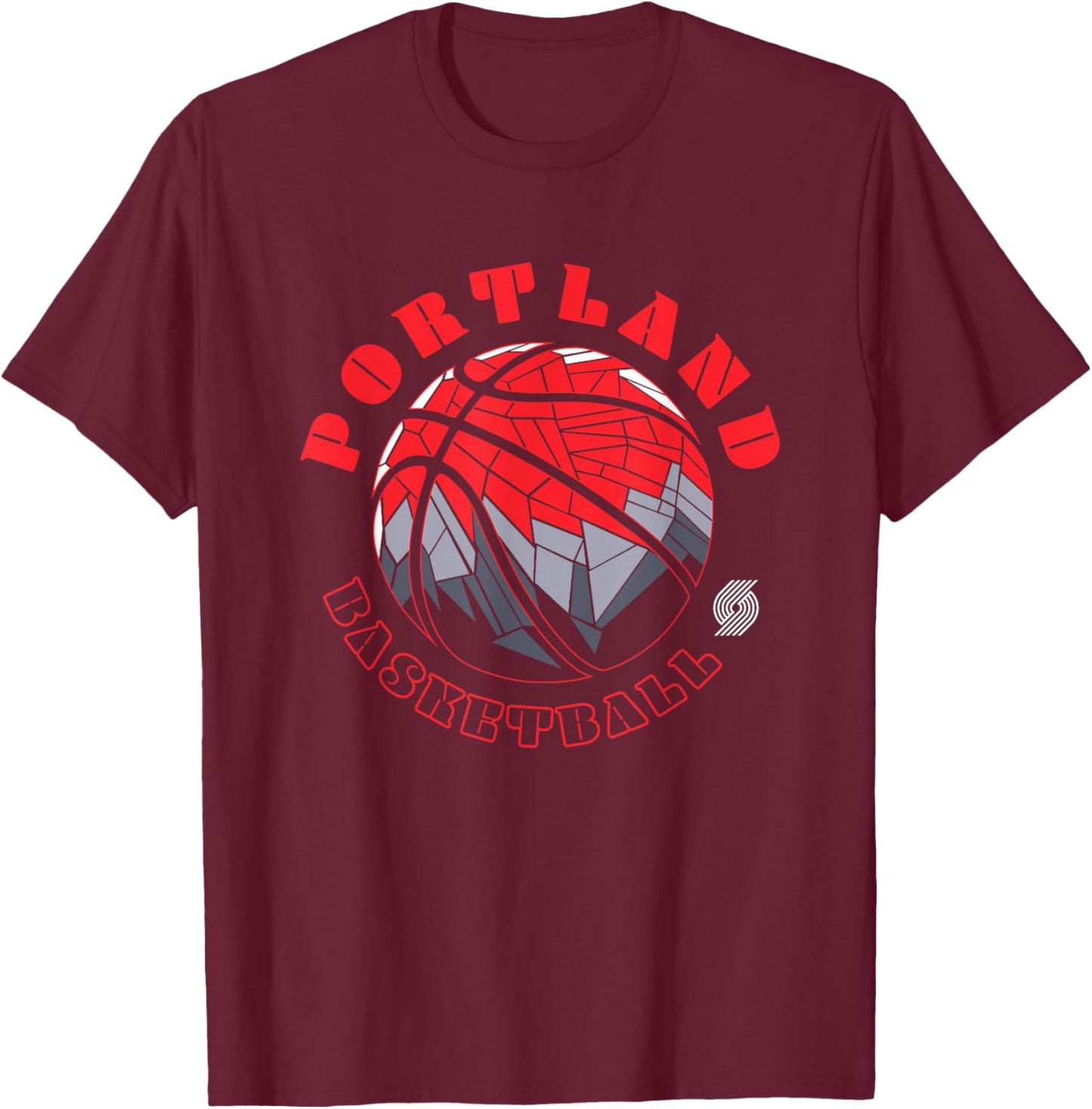 NBA Portland Trail Blazers Neon Prism Basketball T-Shirt - T-Shirt | Maroon