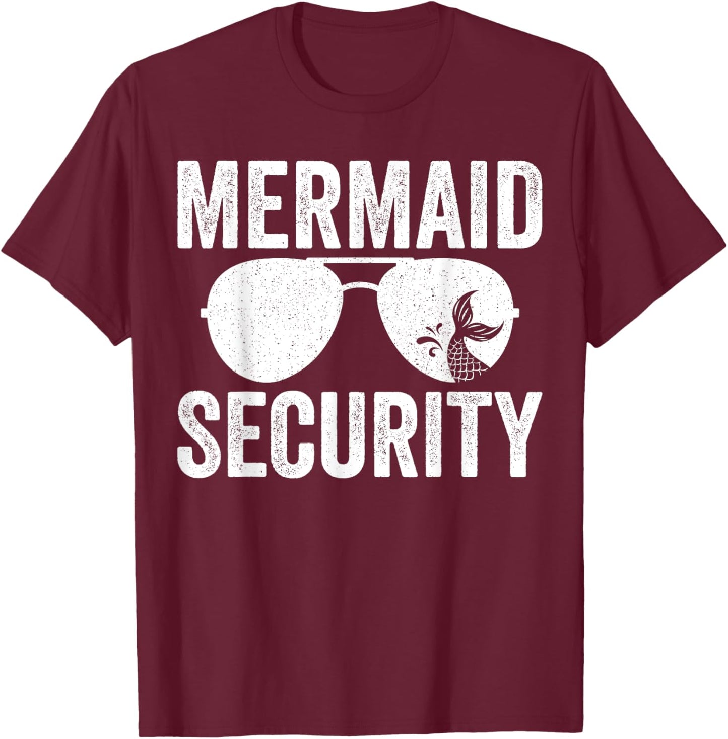Mermaid Security Halloween Costume T-Shirt - T-Shirt | Maroon