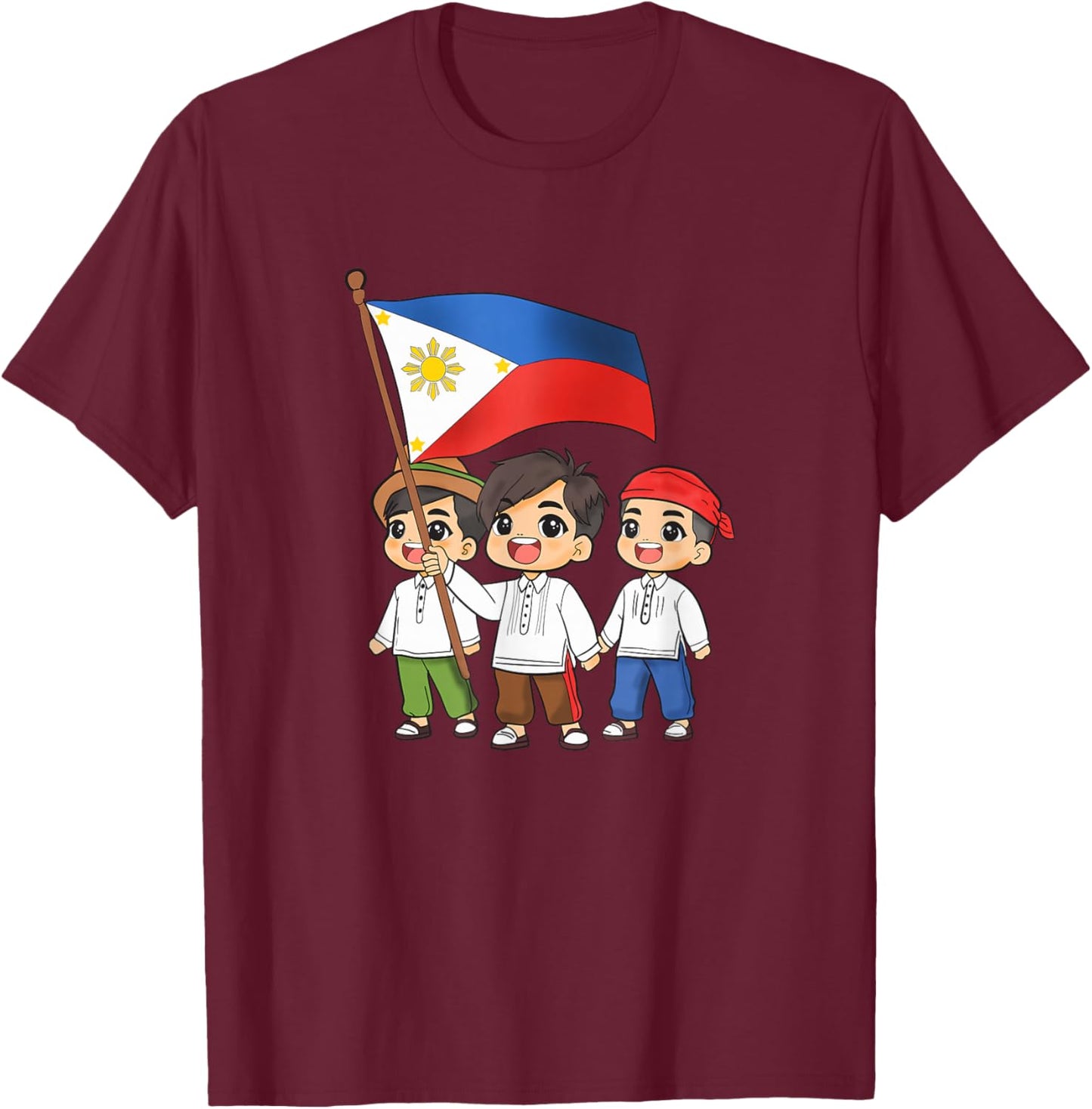 Philippines Pilipinas Proud Filipino Boy Pinoy Flag Boys T-Shirt - T-Shirt | Maroon