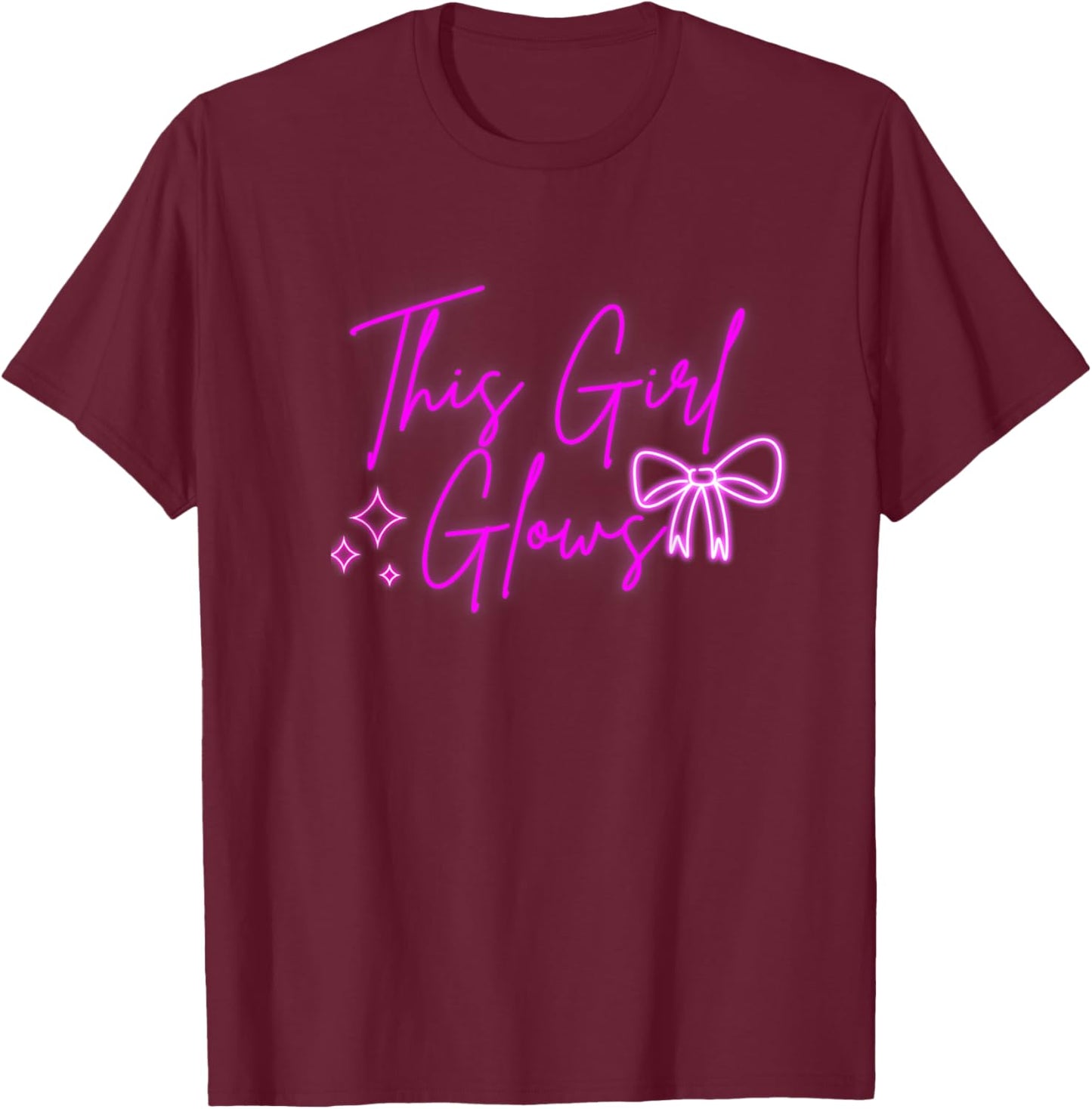 This Girl Glows For Kids Tie Dye Bright Colors 80's and 90's T-Shirt - T-Shirt | Maroon