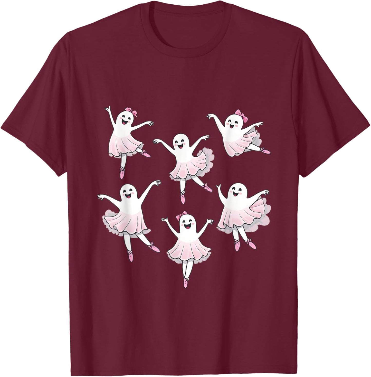Ballerina Ghosts Ballet Ghost Dancer Spooky Dance Halloween T-Shirt - T-Shirt | Maroon