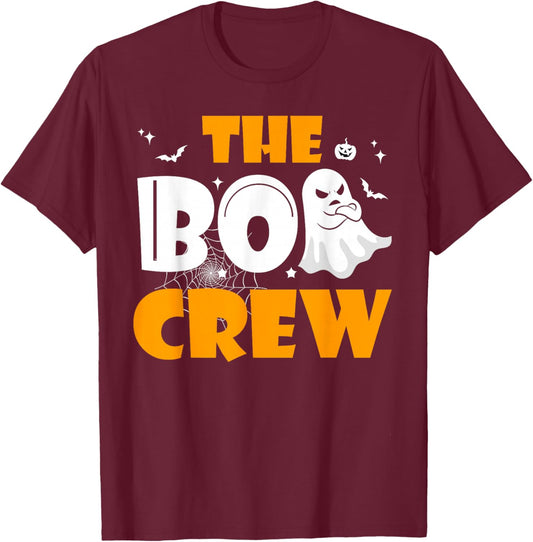 Halloween Ghost The Boo Crew Costume Matching Women Kids Men T-Shirt - T-Shirt | Maroon