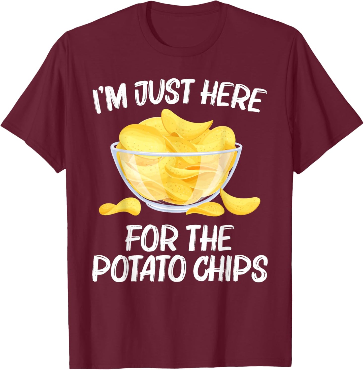 Cool Potato Chips Art Women Kids Potato Chips Lover T-Shirt - T-Shirt | Maroon