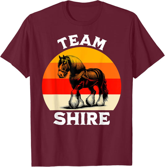 Shire Horse Team American Shire Horse T-Shirt - T-Shirt | Maroon