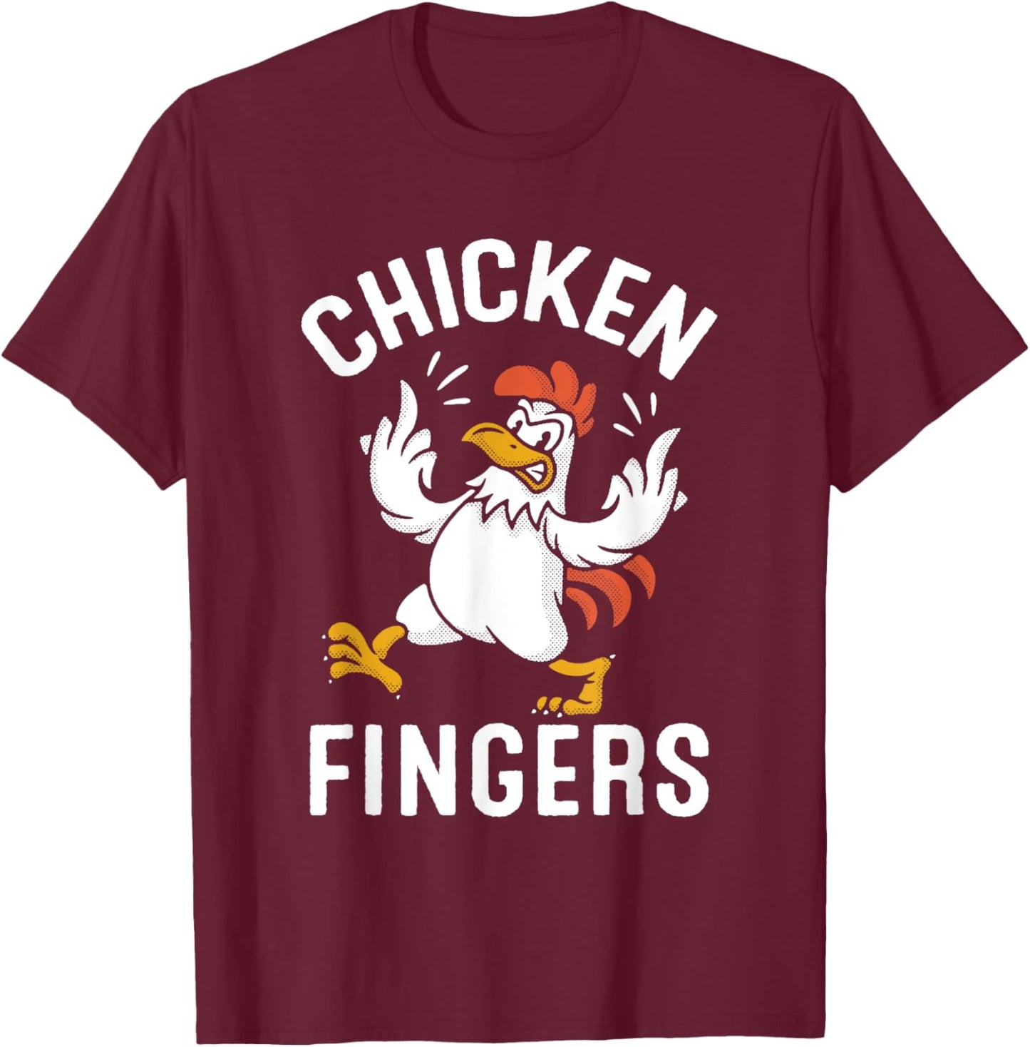 Chicken Fingers Funny Middle Finger Animal T-Shirt - T-Shirt | Maroon