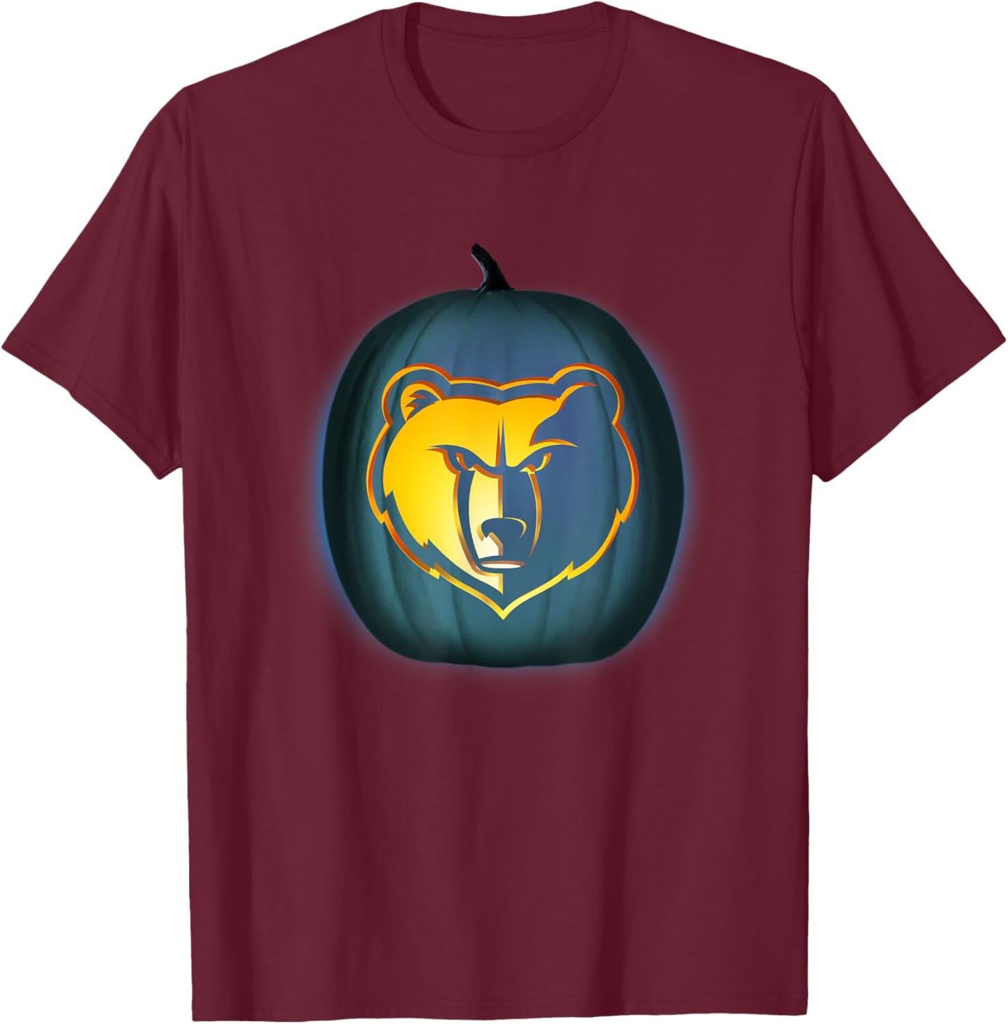 NBA Memphis Grizzlies Halloween Glow Pumpkin T-Shirt - T-Shirt | Maroon