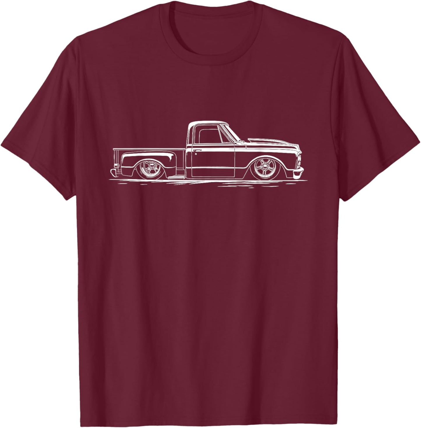 Classic 1967 C10 Stepside Truck 67 C10 Silhouette Truck T-Shirt - T-Shirt | Maroon