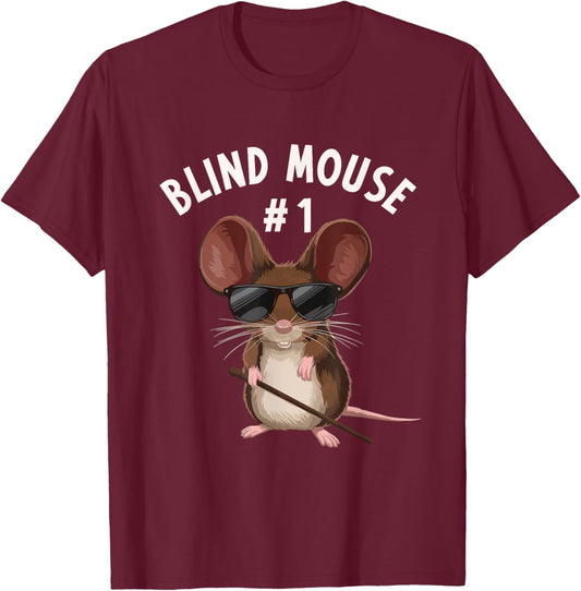 Blind Mice Group Outfit #1 of 3 - Halloween Mouse Costume #1 T-Shirt - T-Shirt | Maroon