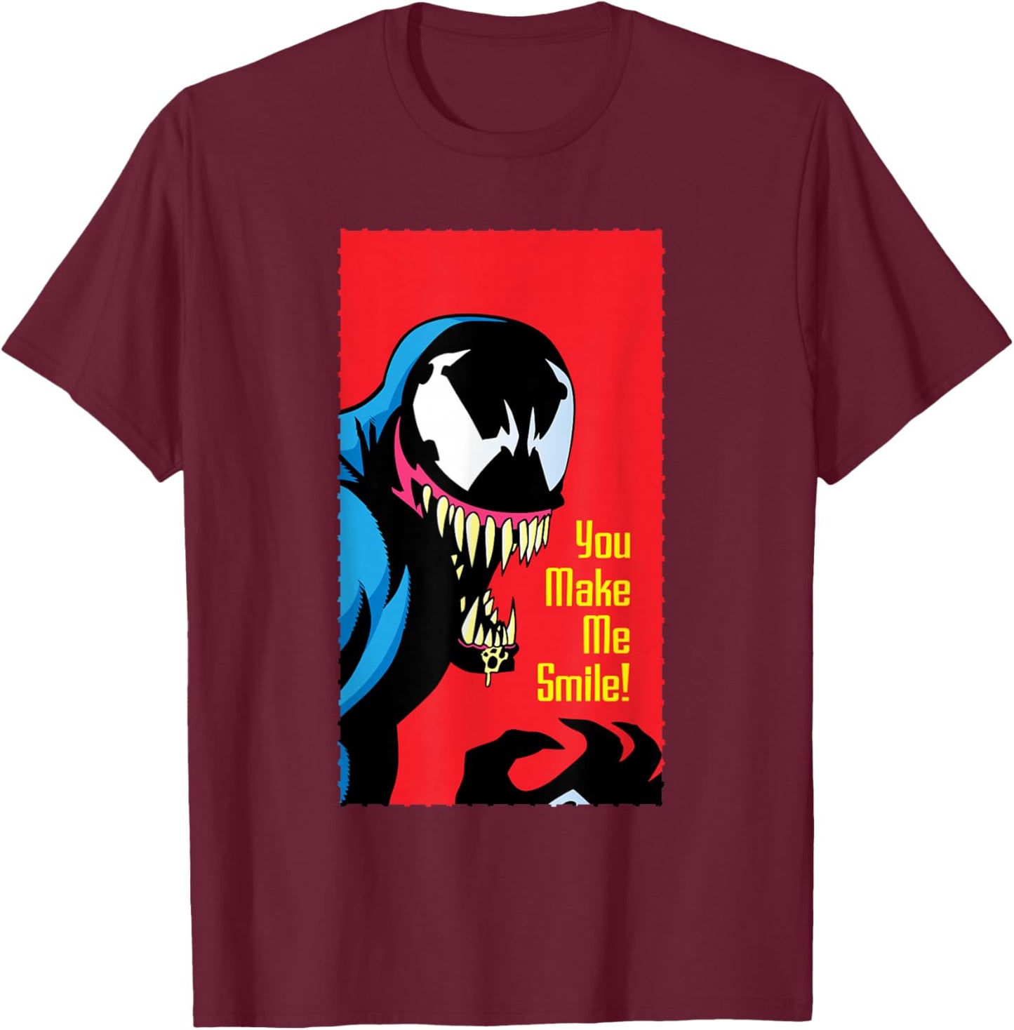 Marvel Retro ’90s Valentine’s Day Card Spider-Man Venom T-Shirt - T-Shirt | Maroon