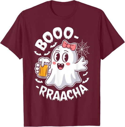 Boo-Racha Cute Ghost Beer Party Funny Halloween Costume T-Shirt - T-Shirt | Maroon