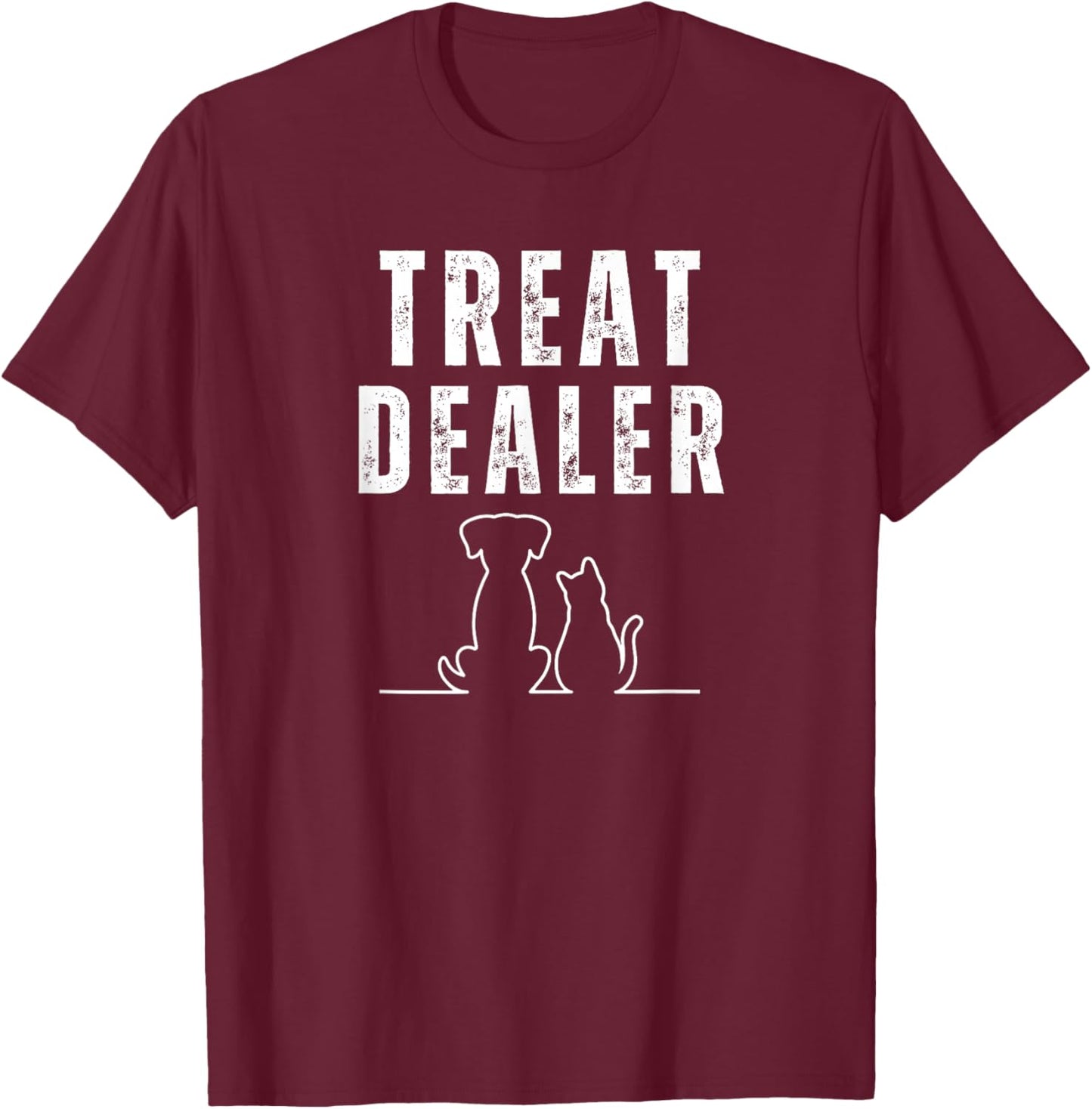 Funny Humor Dog Treat Dealer Dog Owner Dog Treats Dog Lover T-Shirt - T-Shirt | Maroon