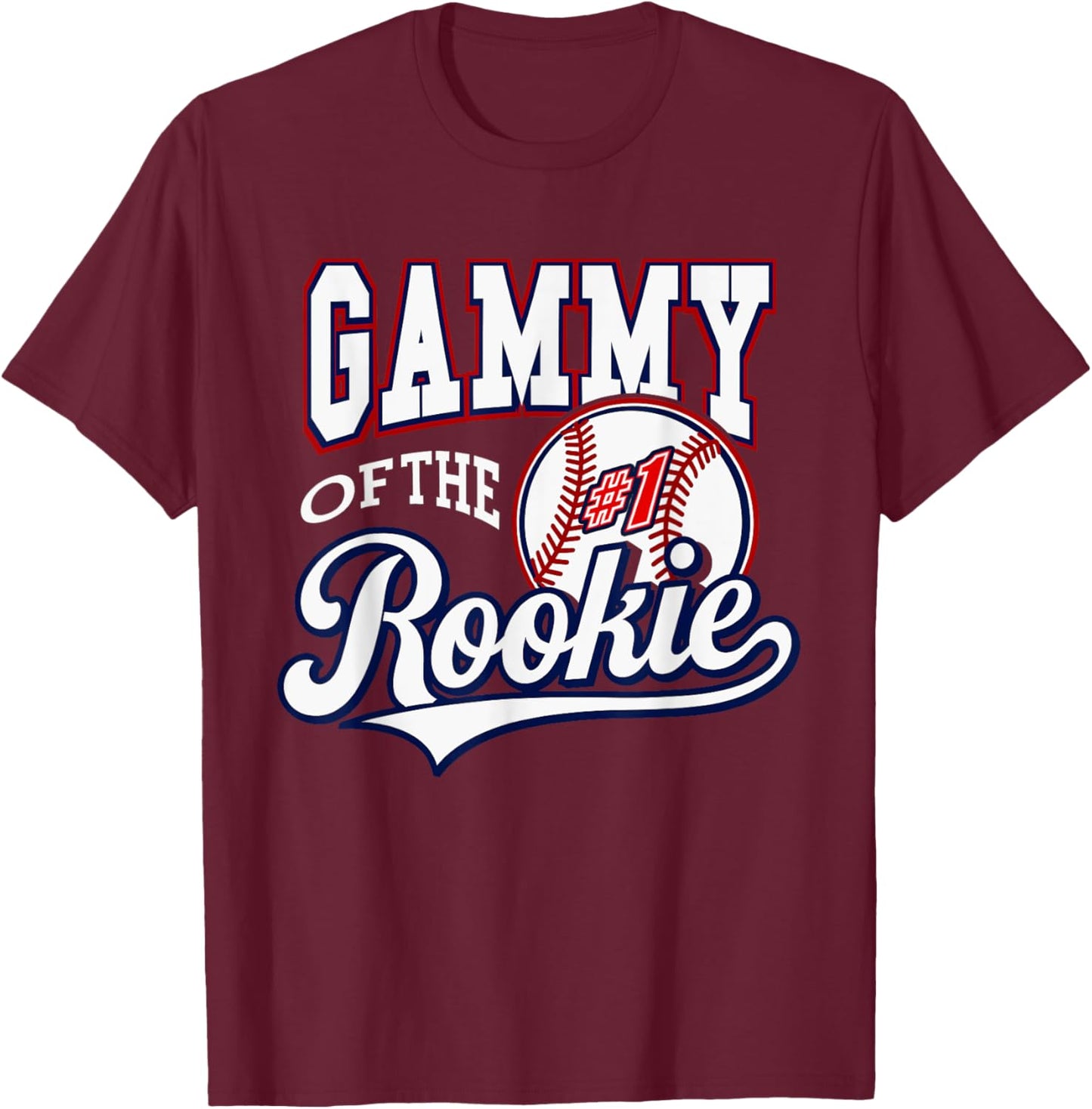 Retro Grandma Gammy Of The Number 1 Rookie Baseball T-Shirt - T-Shirt | Maroon