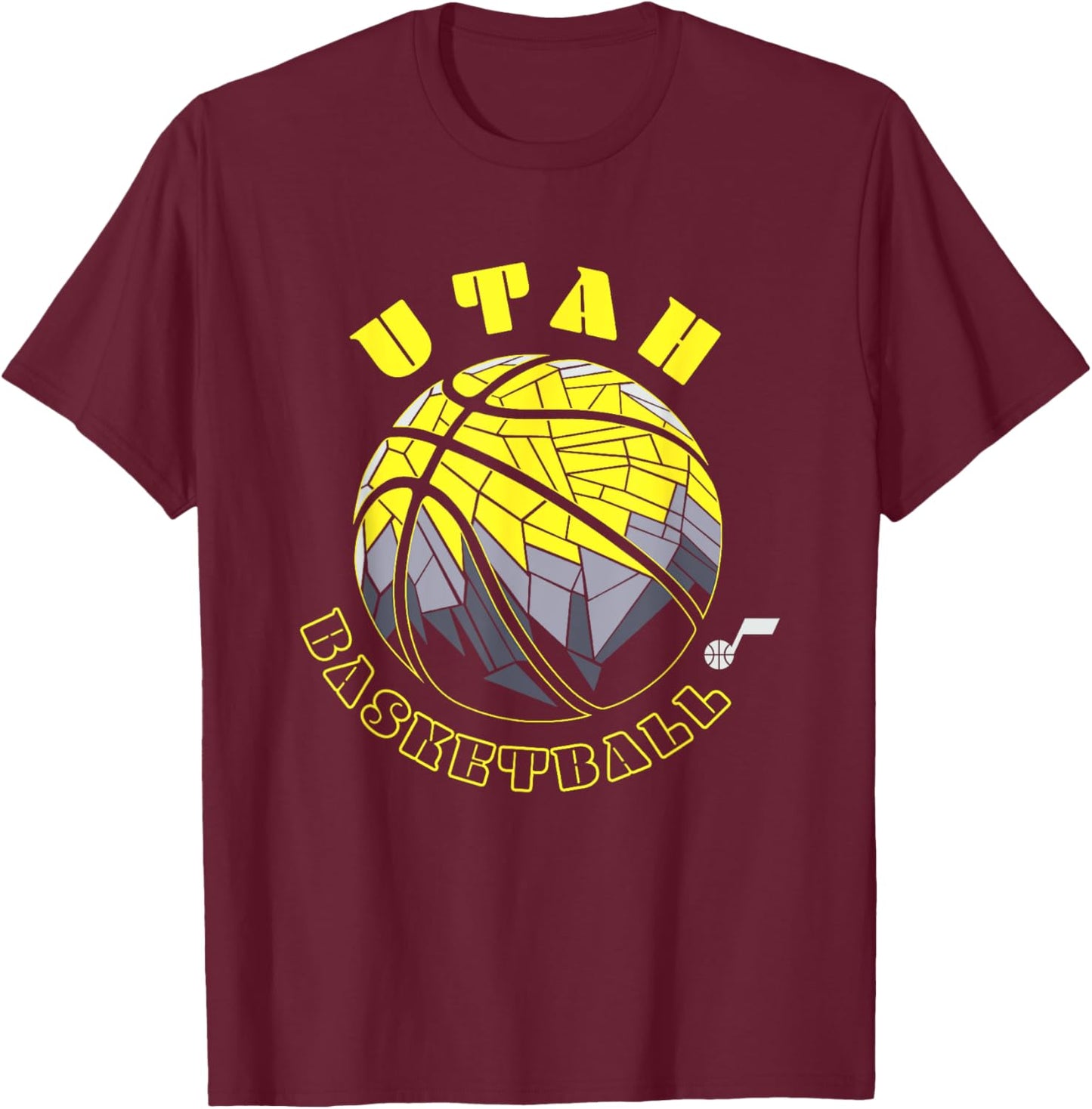 NBA Utah Jazz Neon Prism Basketball T-Shirt - T-Shirt | Maroon
