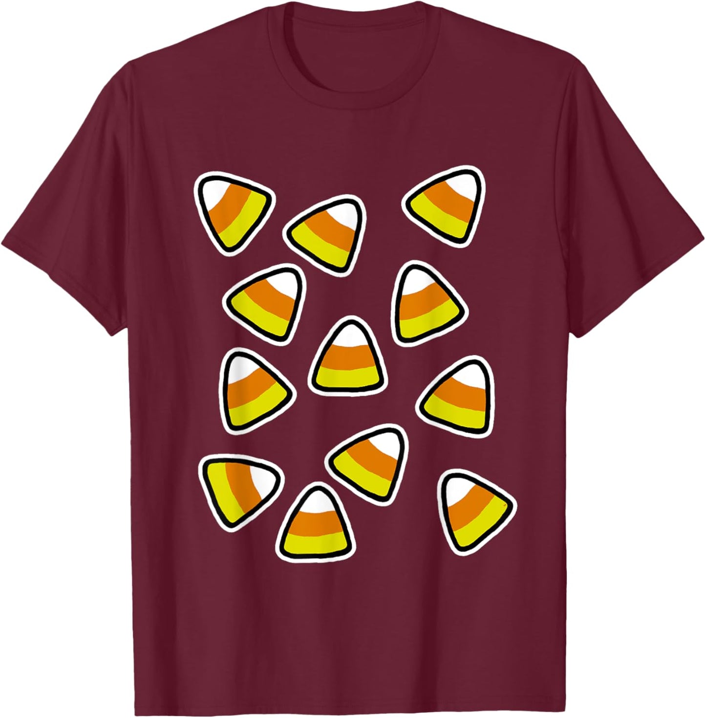 Candy Corn Costume Trick Or Treating Halloween Party Funny T-Shirt - T-Shirt | Maroon