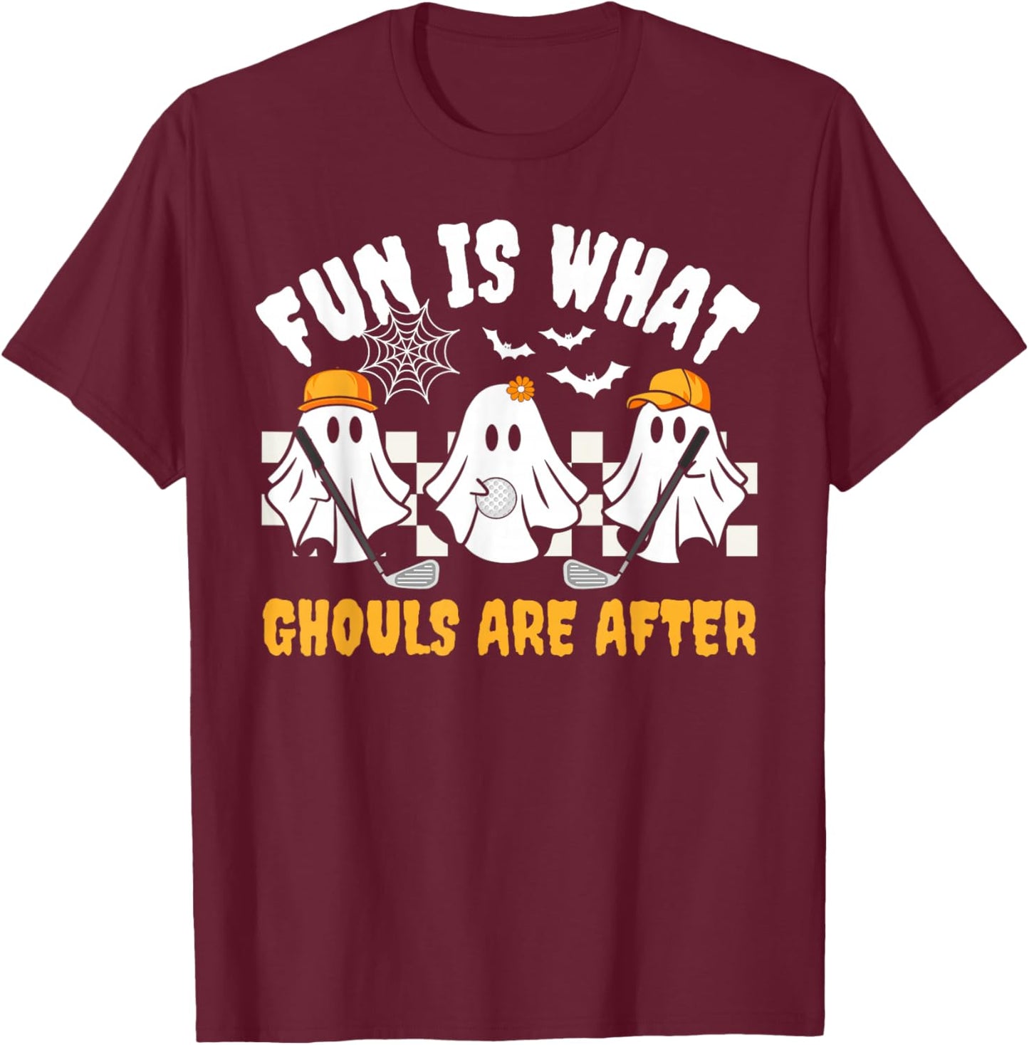 Ghost Golf Ball Player Funny Halloween Costume Women T-Shirt - T-Shirt | Maroon