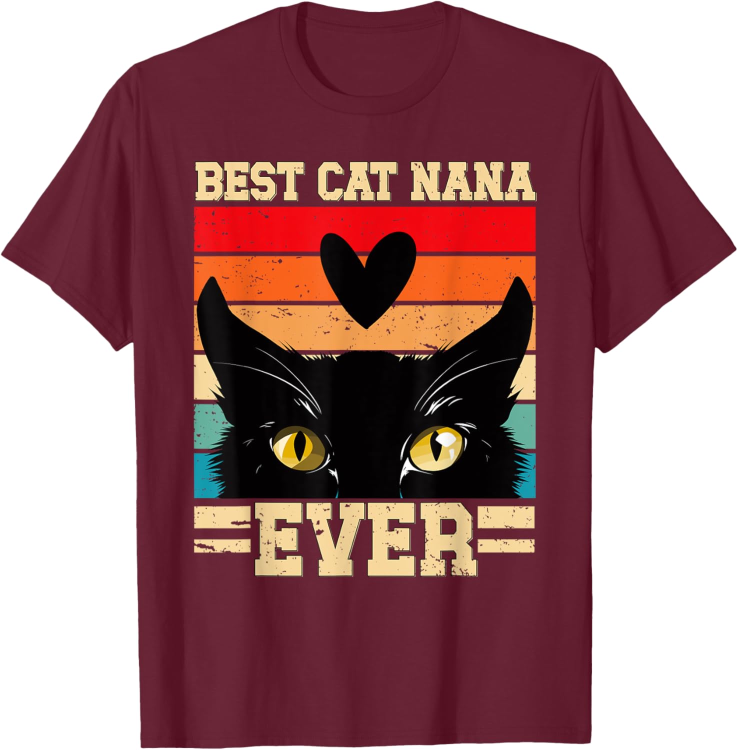 Best Cat Nana Ever Cat Lover Nana Cat Nana Grandma Women T-Shirt - T-Shirt | Maroon
