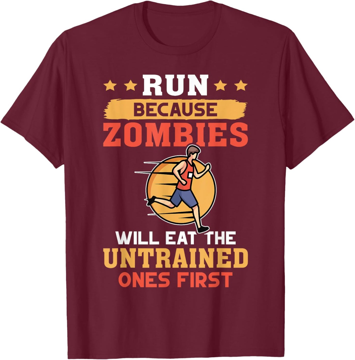 Running Zombie Marathon Runner T-Shirt - T-Shirt | Maroon