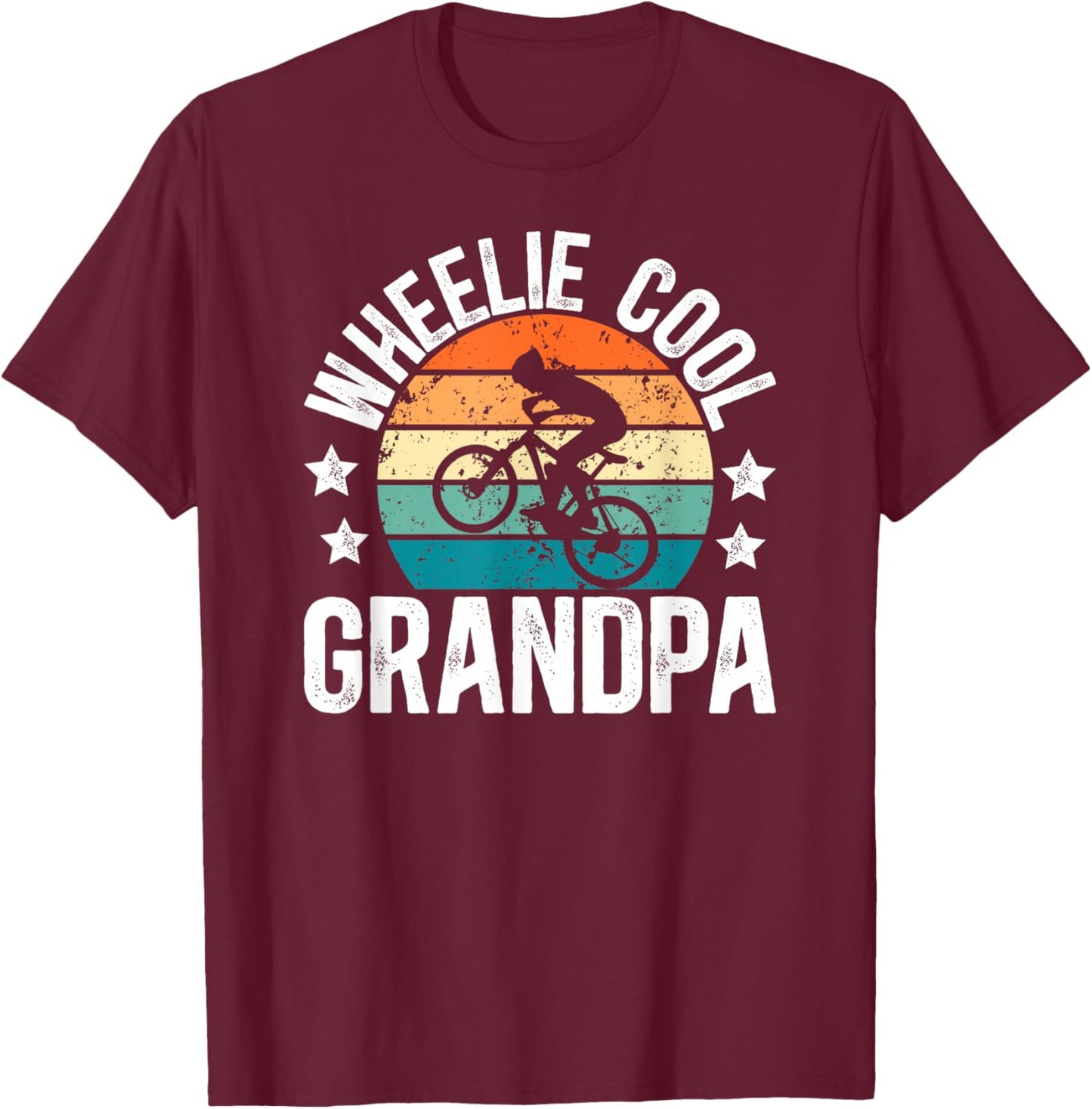 Wheelie Cool Cycling Grandpa Bicycle Grandpa Cyclist Grandpa T-Shirt - T-Shirt | Maroon