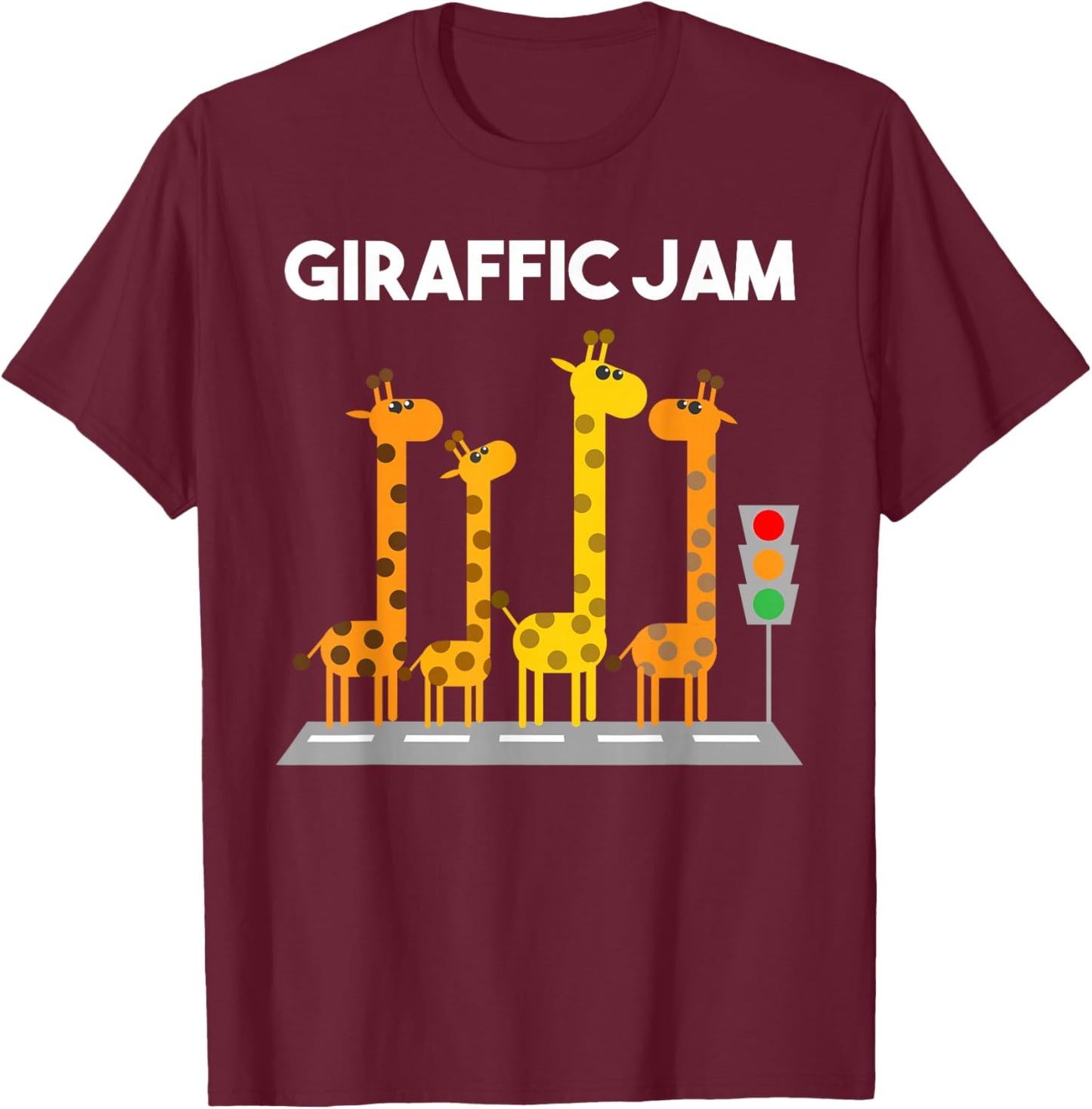 Cute Giraffe Design Women Adult Safari Giraffe Lover T-Shirt - T-Shirt | Maroon