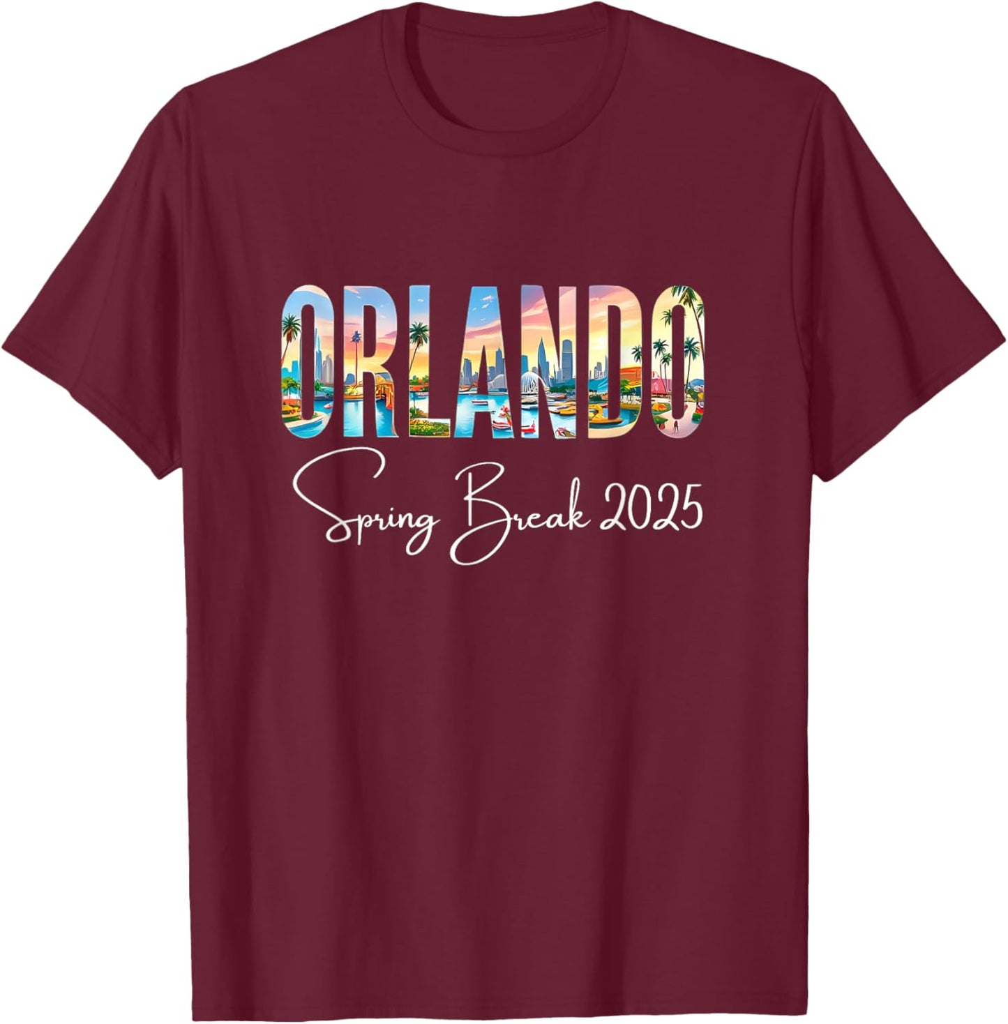Orlando Florida Spring Break 2025 T-Shirt - T-Shirt | Maroon