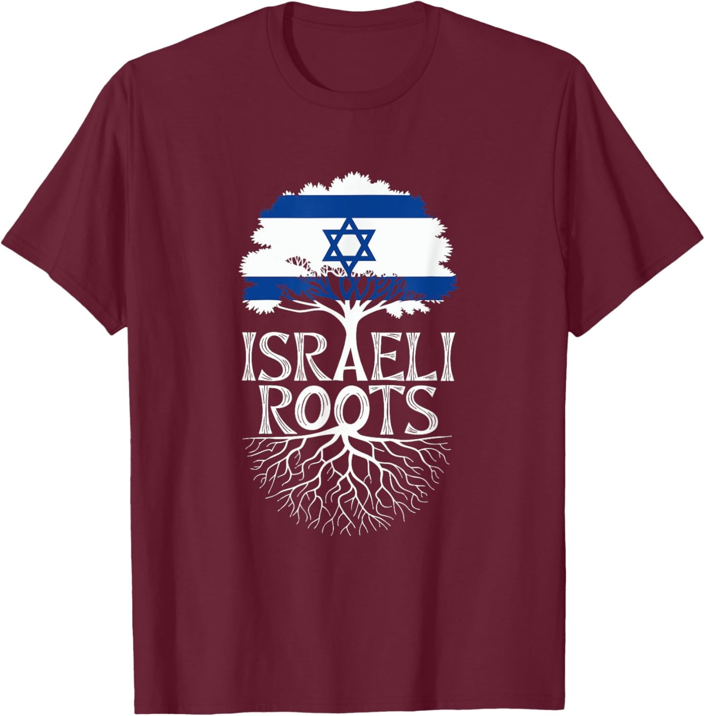 Israeli Roots - Israel Flag Colors Family Tree Souvenir T-Shirt - T-Shirt | Maroon