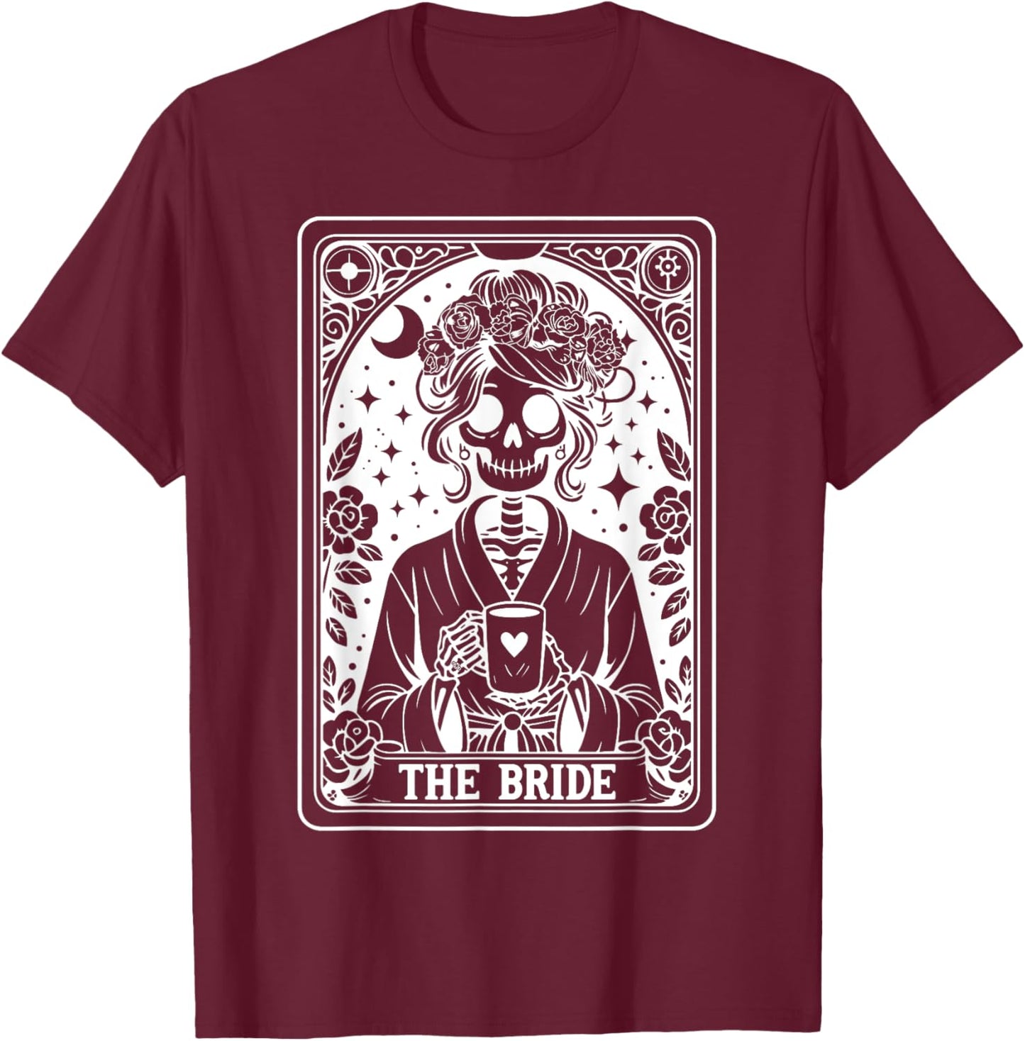 The Bride Tarot Card Bride Coven Gothic Bachelorette T-Shirt - T-Shirt | Maroon