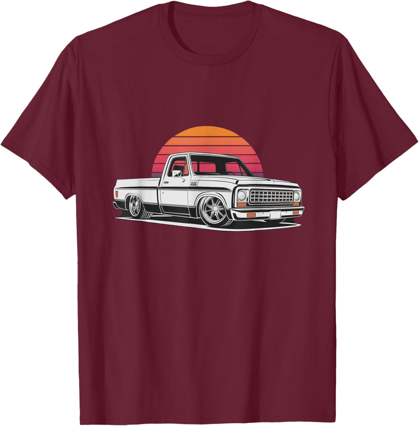 Vintage 73-87 Mini C10 Truck Slammed Graphic Dad Gag Father T-Shirt - T-Shirt | Maroon
