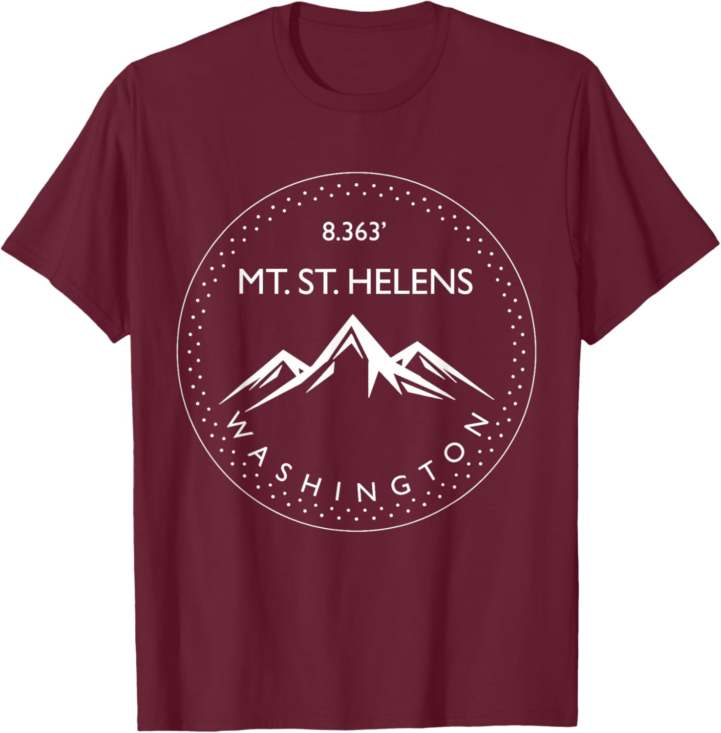 Mt. St. Helens Washington Mountain Climbing Hiking Climber T-Shirt - T-Shirt | Maroon