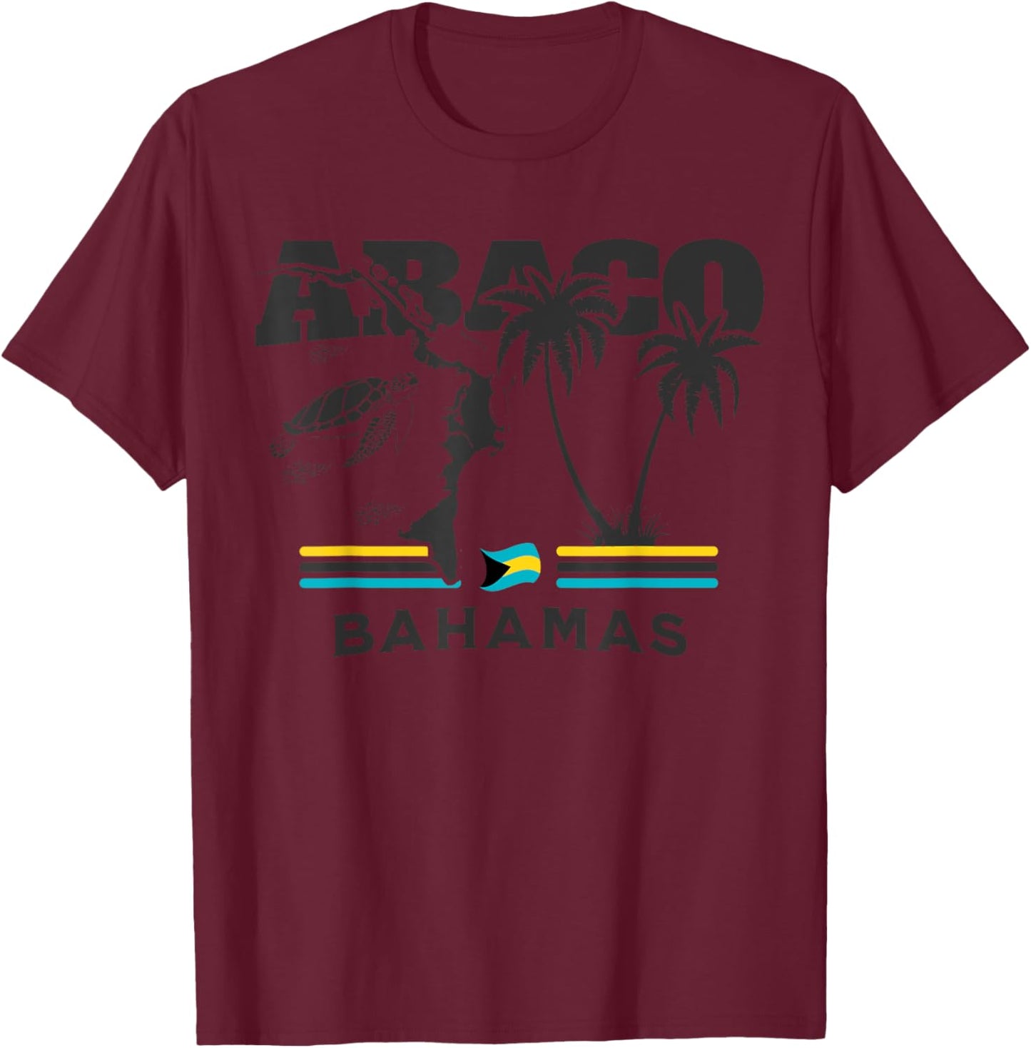 Bahamas Souvenir : Abaco Bahamas Flag Bahamas Independence T-Shirt - T-Shirt | Maroon