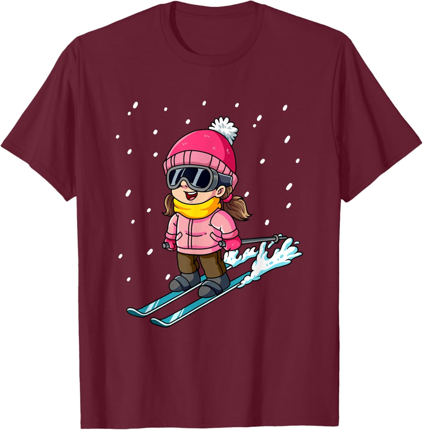 Ski Skiing T-Shirt - T-Shirt | Maroon
