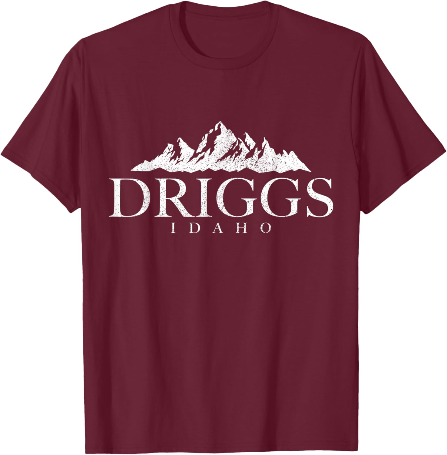 Driggs Idaho Mountains Pride Vintage T-Shirt - T-Shirt | Maroon