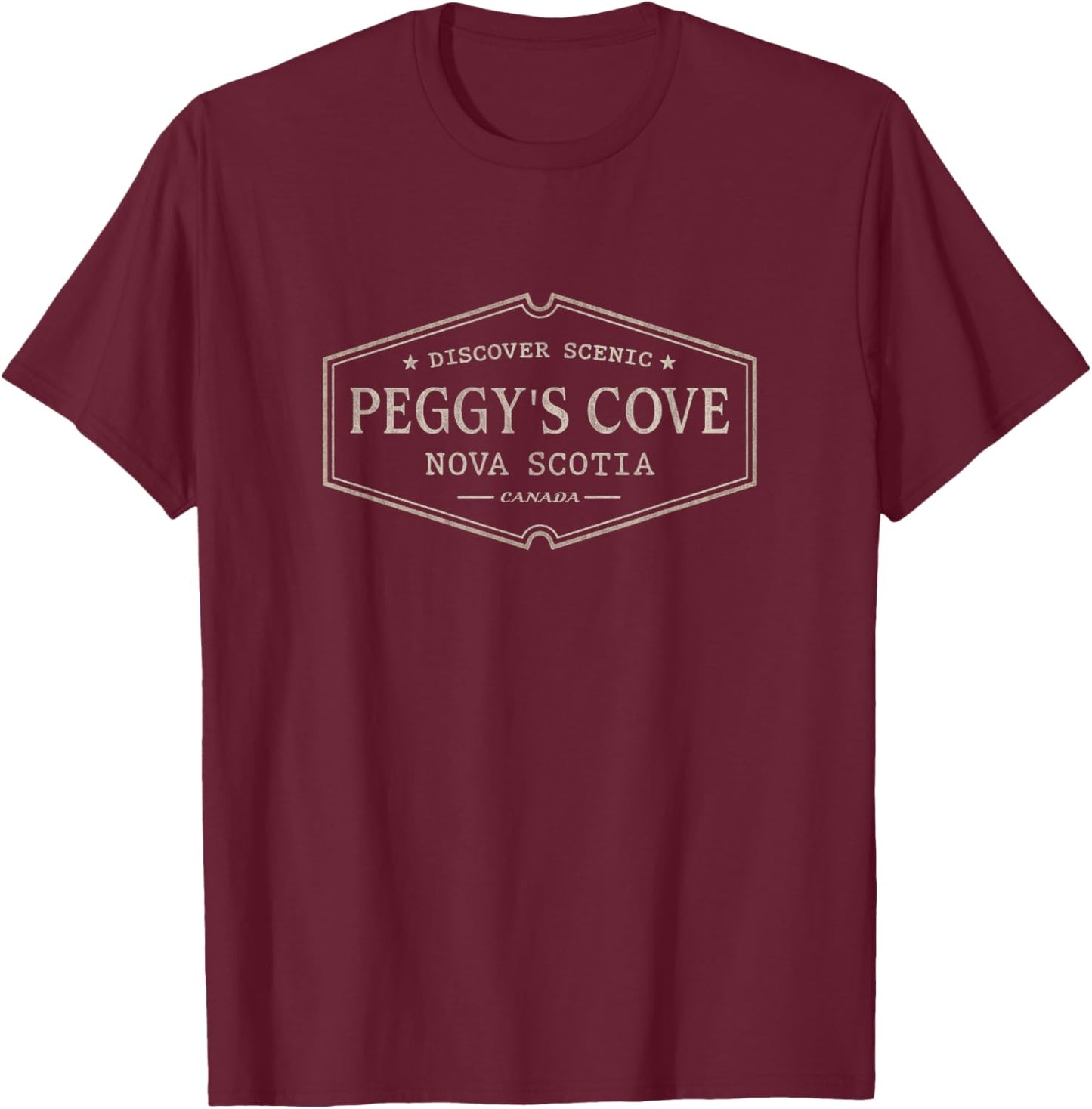 Peggy's Cove Nova Scotia | Scenic Peggy's Cove Canada T-Shirt - T-Shirt | Maroon