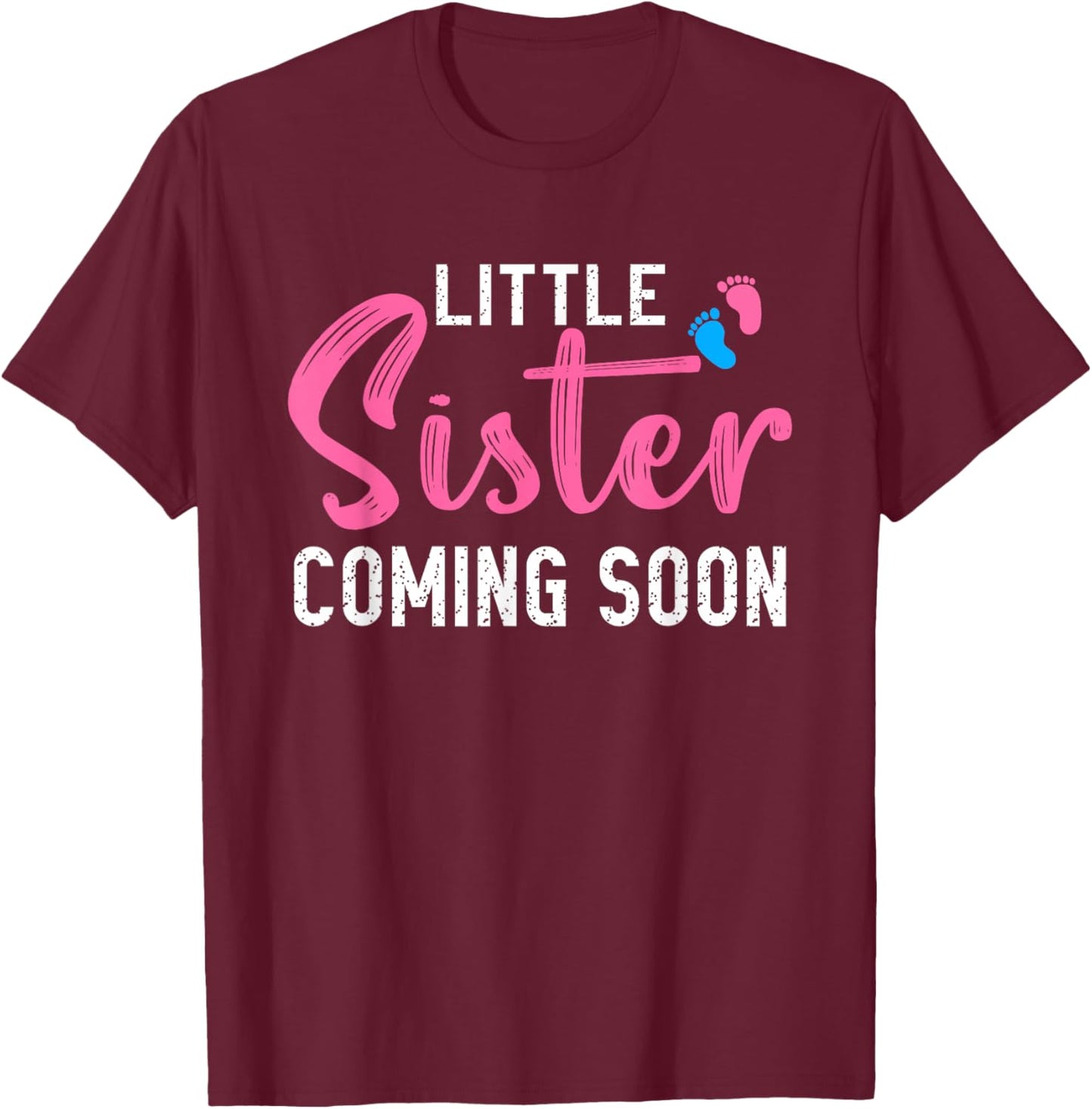 Little Sister Coming Soon T-Shirt - T-Shirt | Maroon