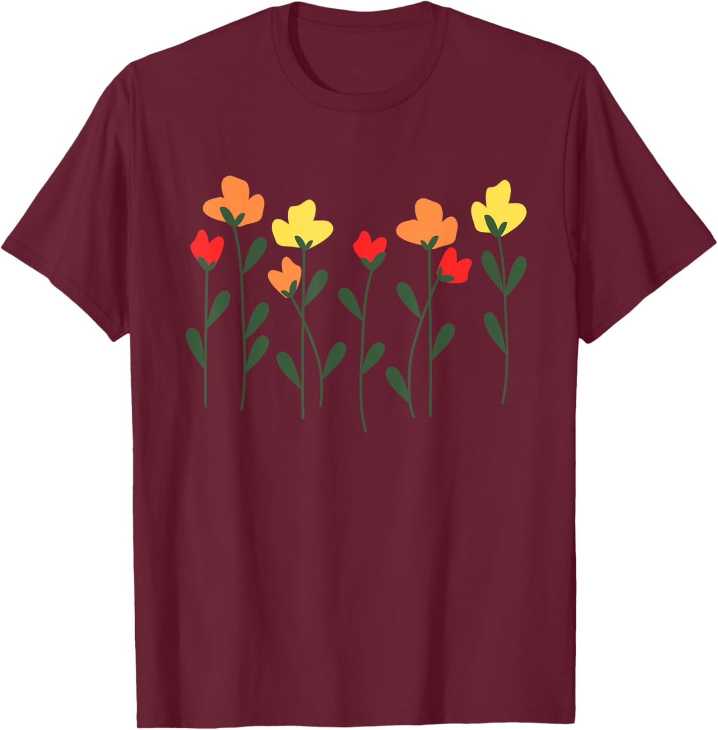 Flower men Cute Flower men Wildflower T-Shirt - T-Shirt | Maroon