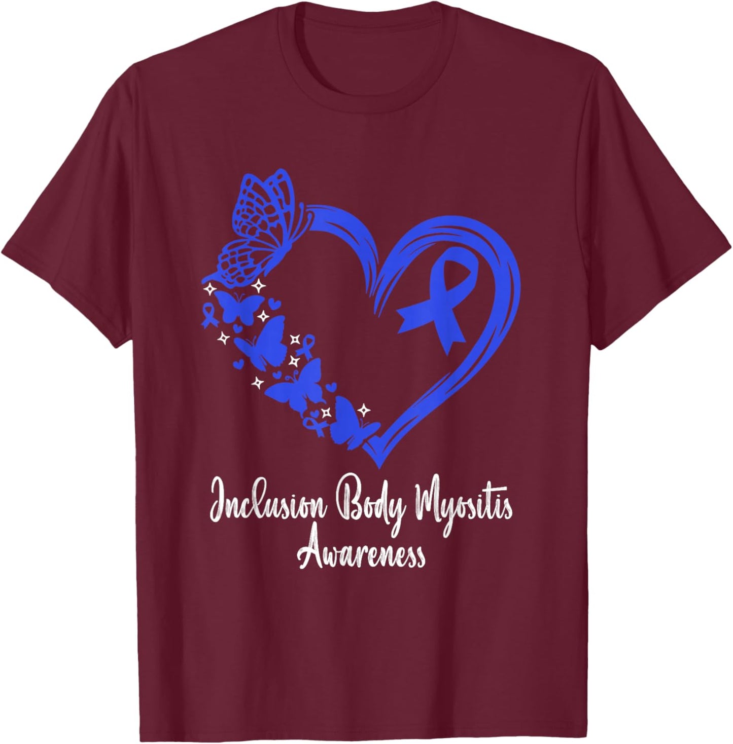 Inclusion Body Myositis Awareness Heart T-Shirt - T-Shirt | Maroon