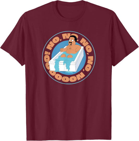 Family Guy Cleveland Brown Bathtub Funny Cartoon T-Shirt - T-Shirt | Maroon