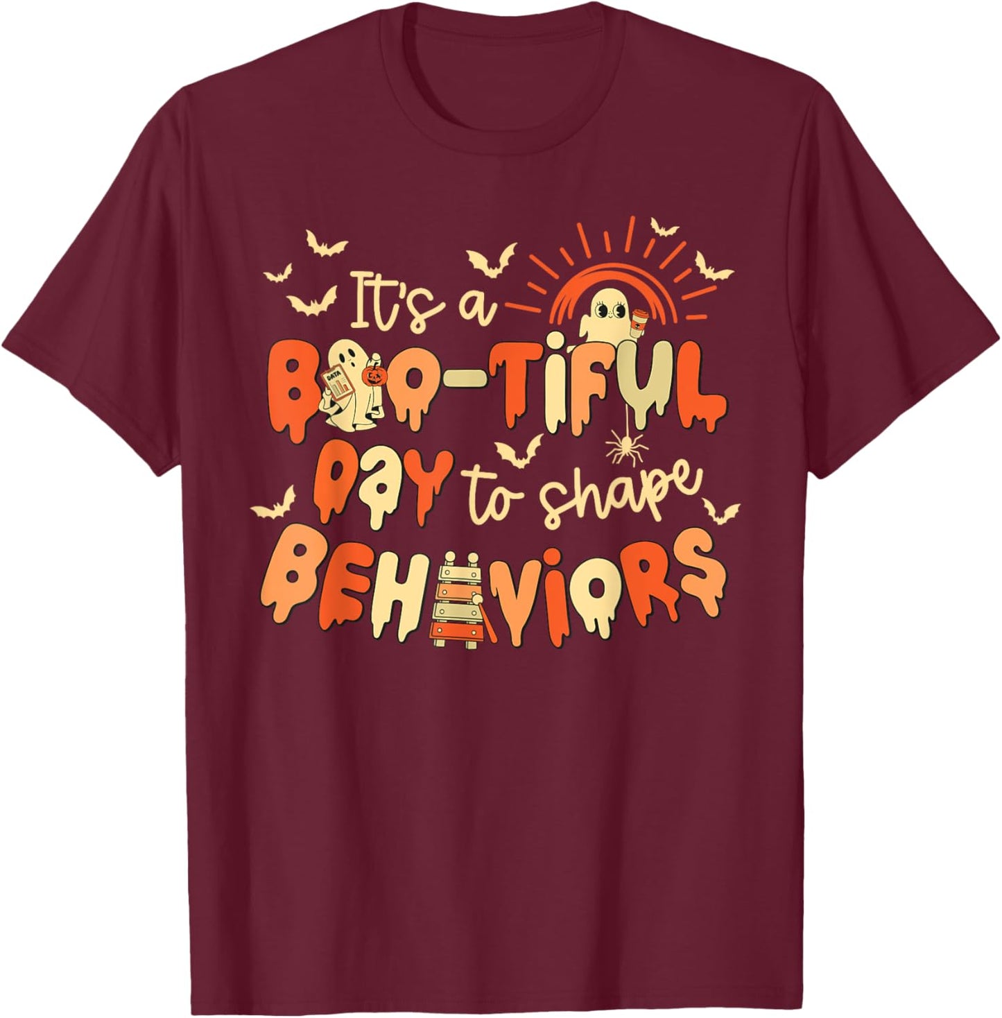Behavior Analyst Halloween Registered Behavior Technician T-Shirt - T-Shirt | Maroon