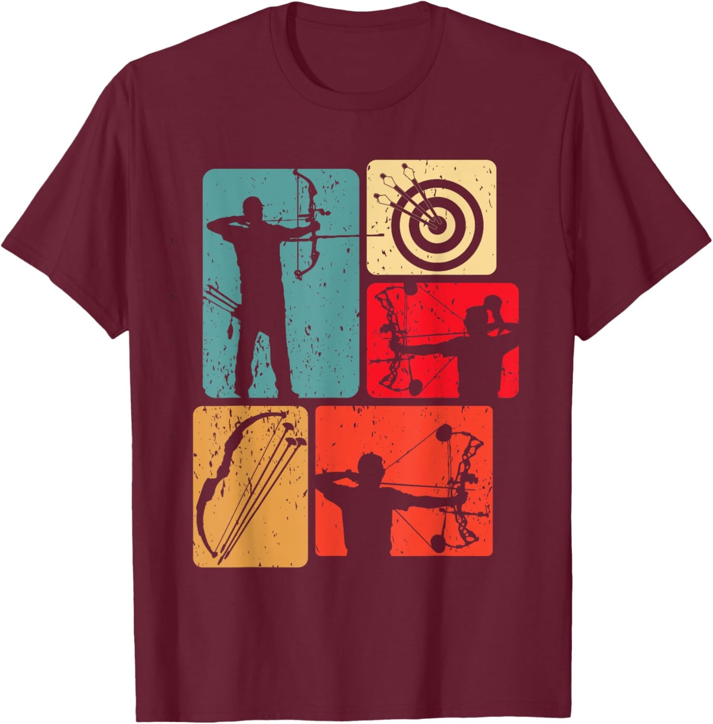 Funny Archery Cool Bow Arrow Target Game Enthusiast Outfit T-Shirt - T-Shirt | Maroon