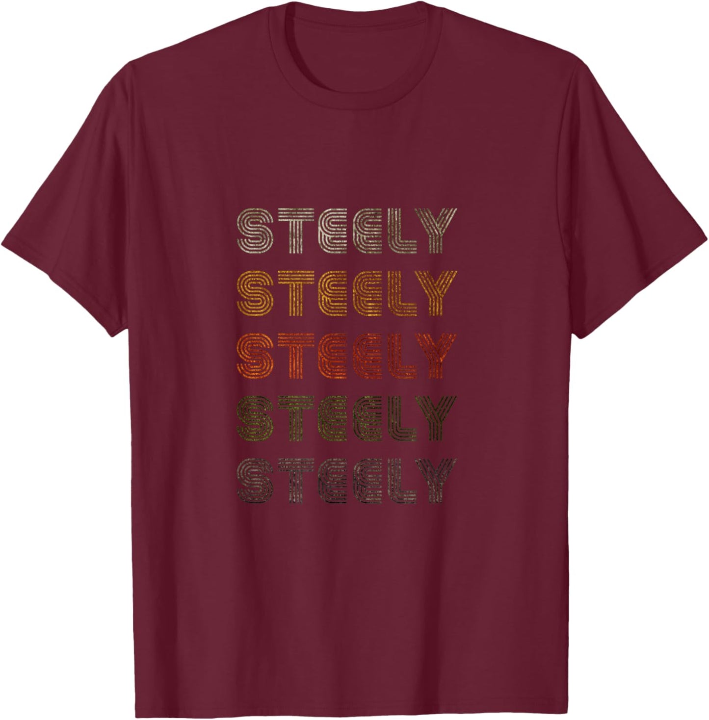 Love Heart Steely Grunge Vintage Style Black Steely T-Shirt - T-Shirt | Maroon