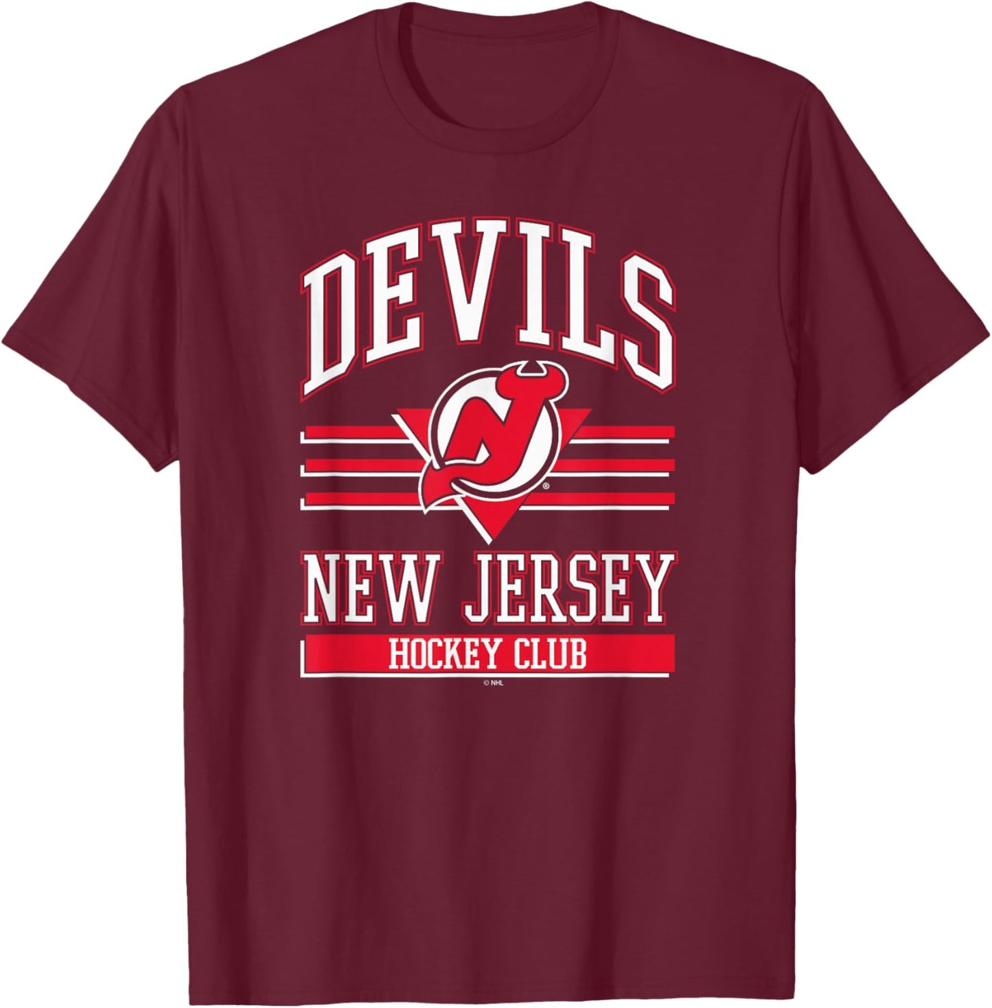 New Jersey Devils Hockey Club Black Officially Licensed T-Shirt - T-Shirt | Maroon