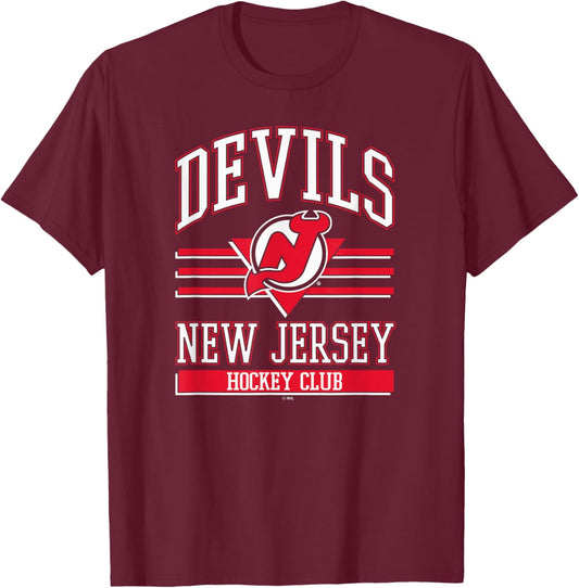 New Jersey Devils Hockey Club Black Officially Licensed T-Shirt - T-Shirt | Maroon