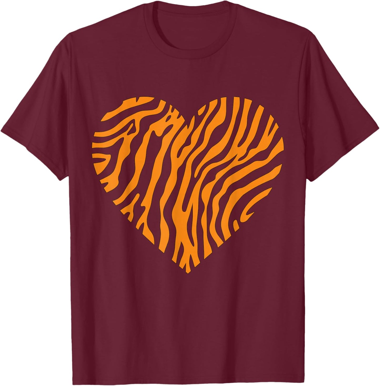 Bengal Tiger Heart T-Shirt - T-Shirt | Maroon