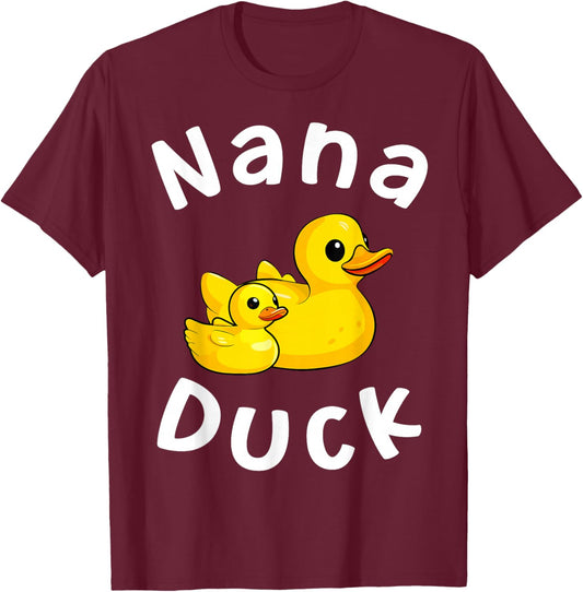 Nana Duck Birthday Rubber Duck Kids Family Matching T-Shirt - T-Shirt | Maroon