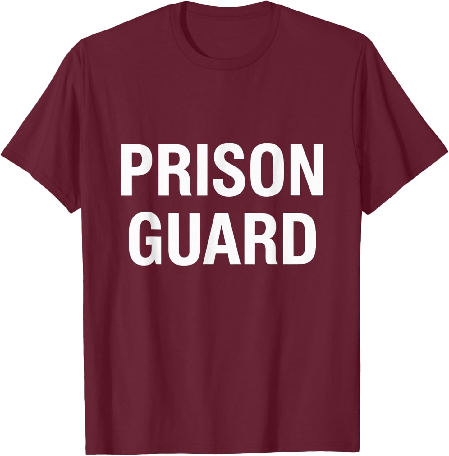 Prison Guard Officer Costume Halloween T-Shirt - T-Shirt | Maroon